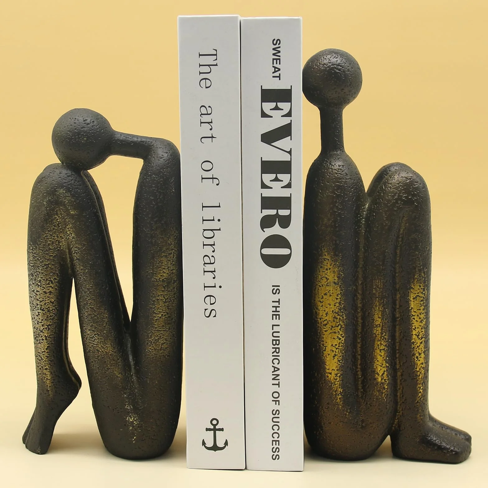 Lukitas Thinker Statues Serre-Livres décoratifs antidérapants en résine