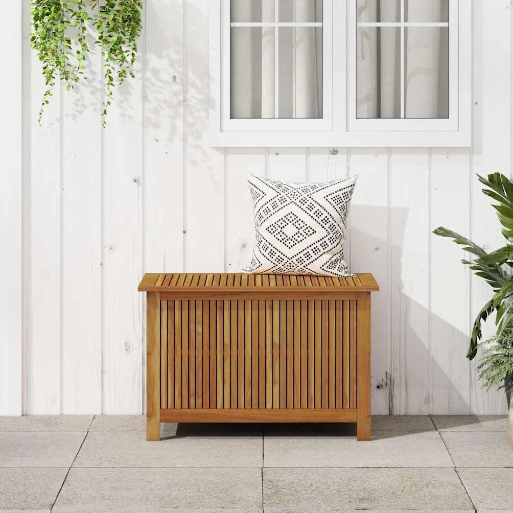 vidaXL Boîte de Rangement de Jardin Banc de Stockage en Bois d'Acacia Solide 90x50x58 cm