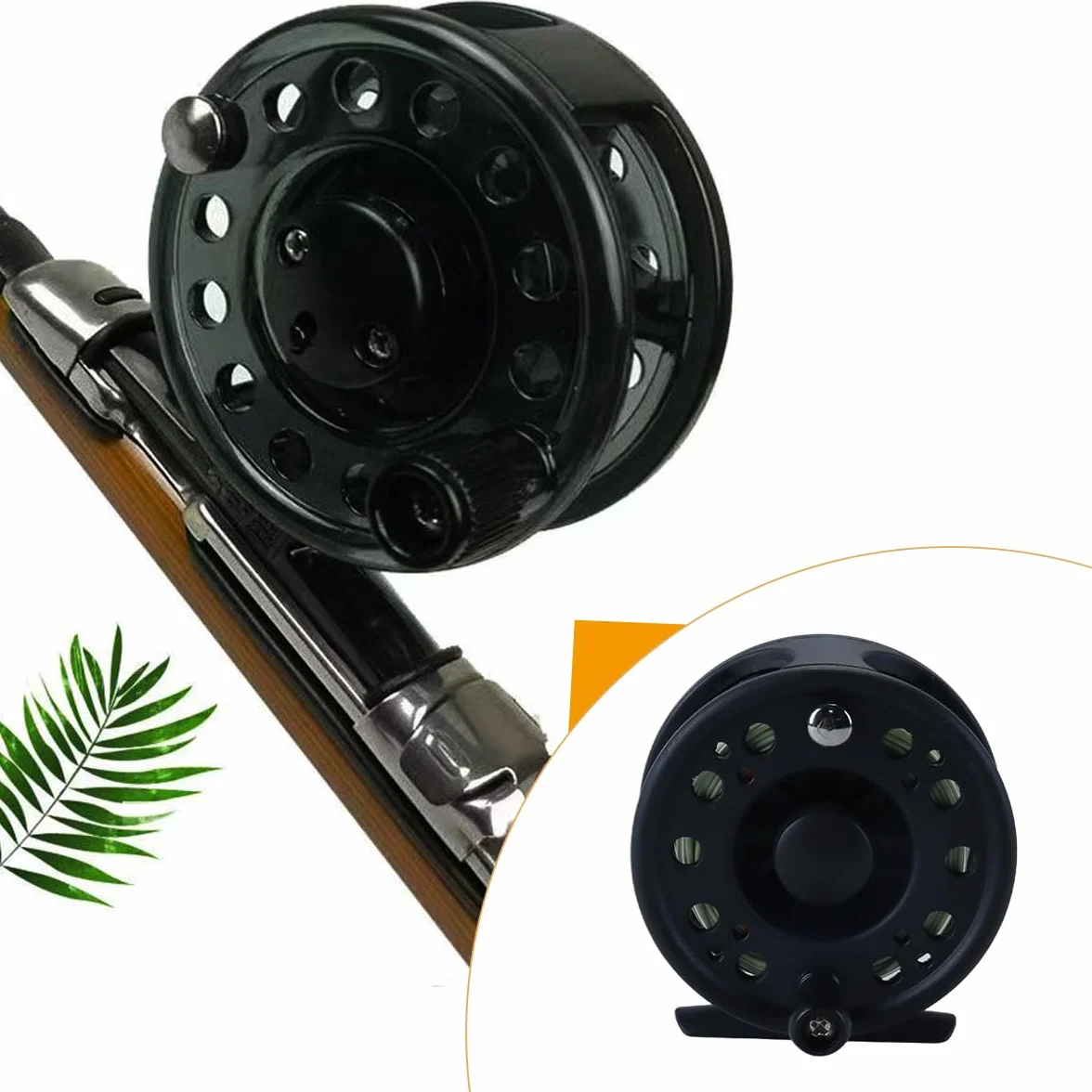 Ensemble de moulinets de pêche à la mouche GLA 5/6, diamètre 79 mm, poids 122 g, matériau ABS, avec fil