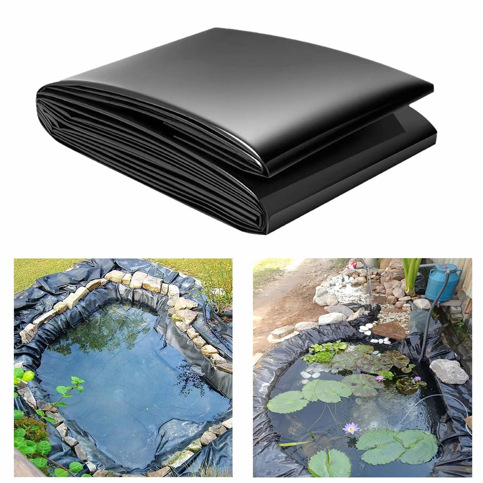 Bâche Bassin Extérieur Résistant UV Déchirures Flexible Durable 1.2x2m 0.2mm