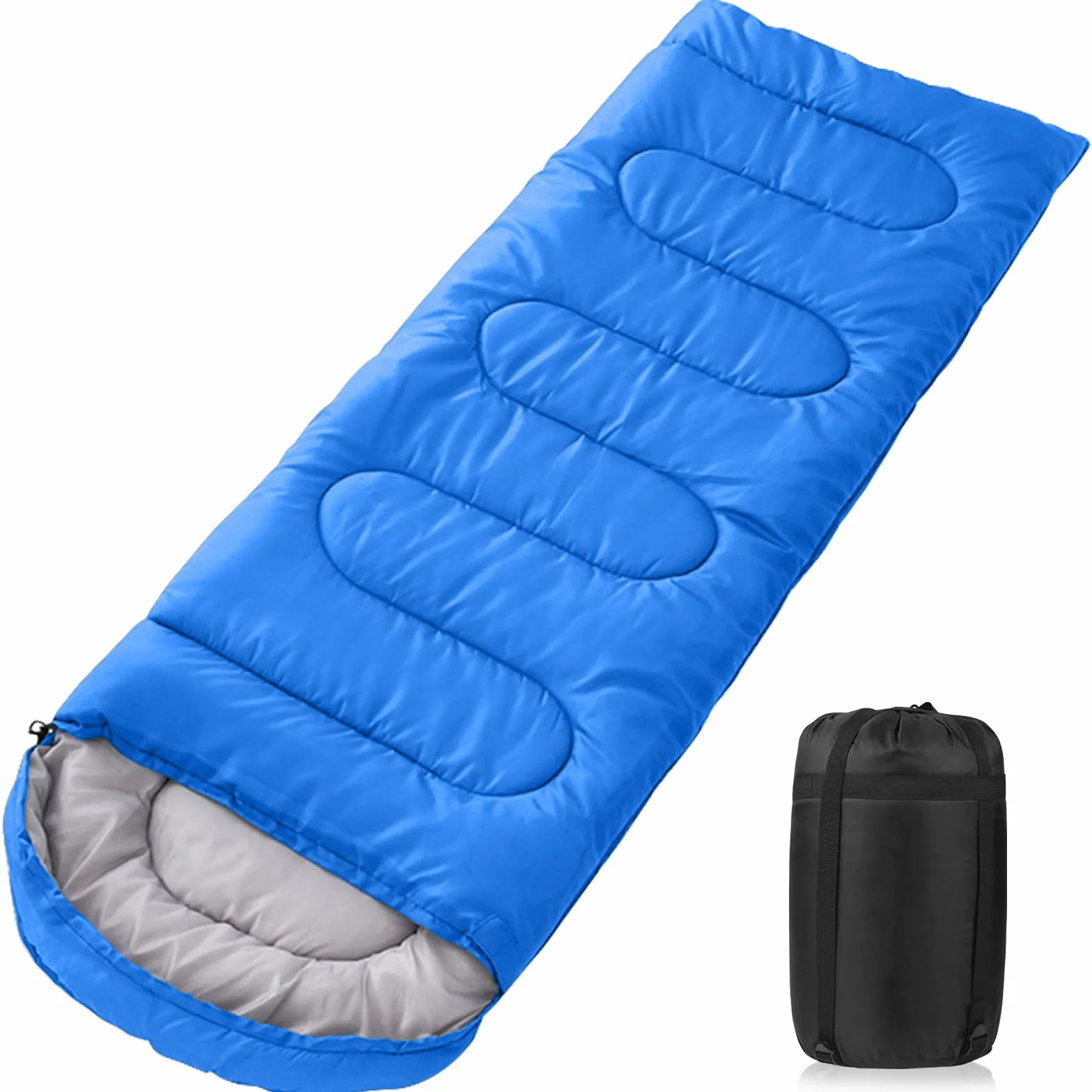 Sac de Couchage Adulte Enfant pour 3-4 Saisons, Imperméable et Compact, Adapté pour l'intérieur et l'extérieur, Camping et Randonnée