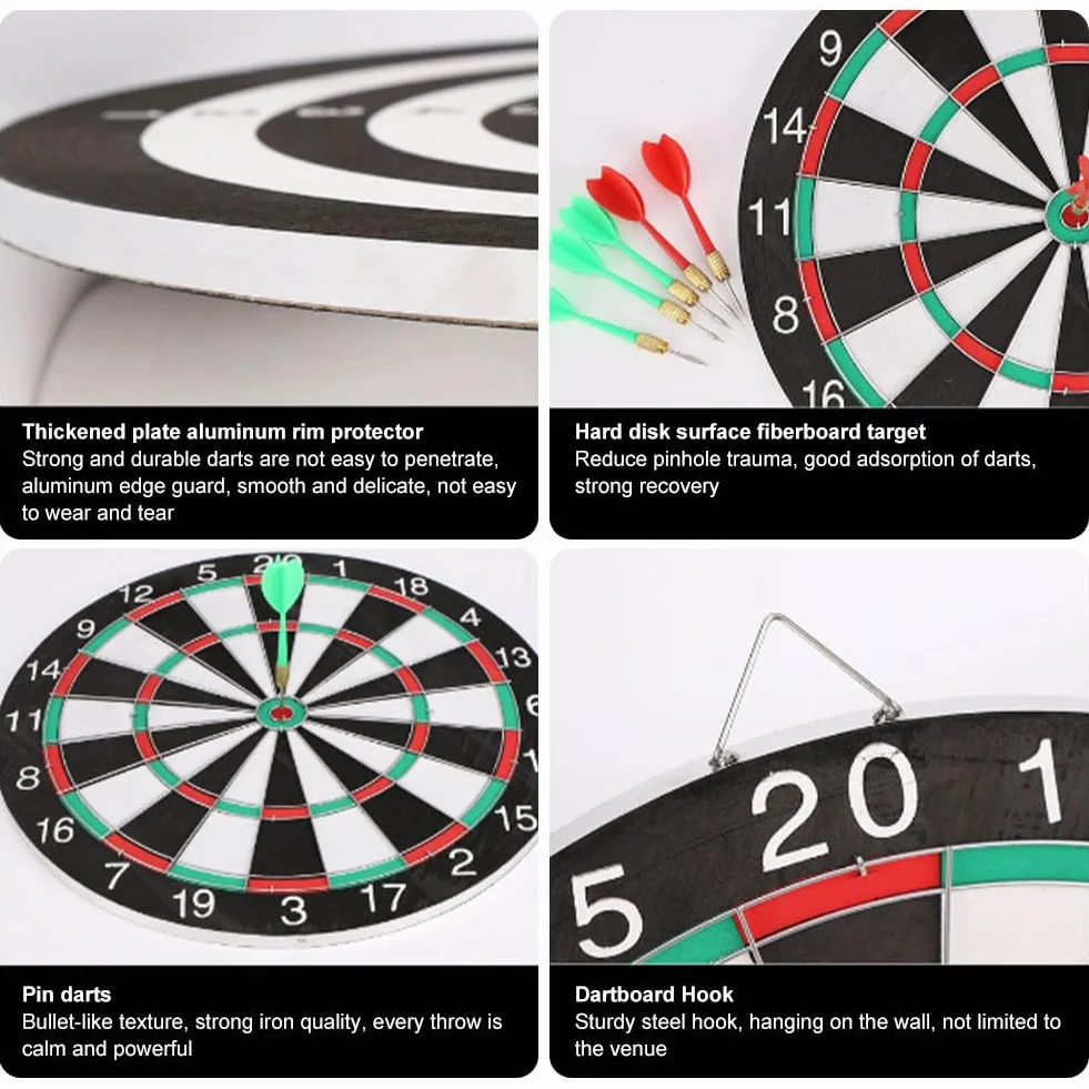 Tableau de Fléchettes,Jeu de Fléchette Professionnel,Cible en Liège,Rond Cible avec 4 Fléchettes,Les Loisirs Sport Dart Board Tournoi Adultes pour Bureau Jeux D'intérieur,12zoll