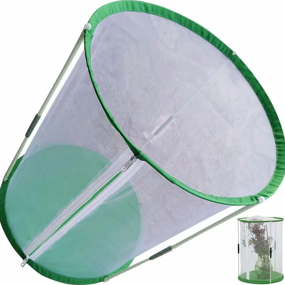 Papillon Habitat Jardin Kit Grande Cage Pliable Insecte Filet Maison 30 x 40 cm