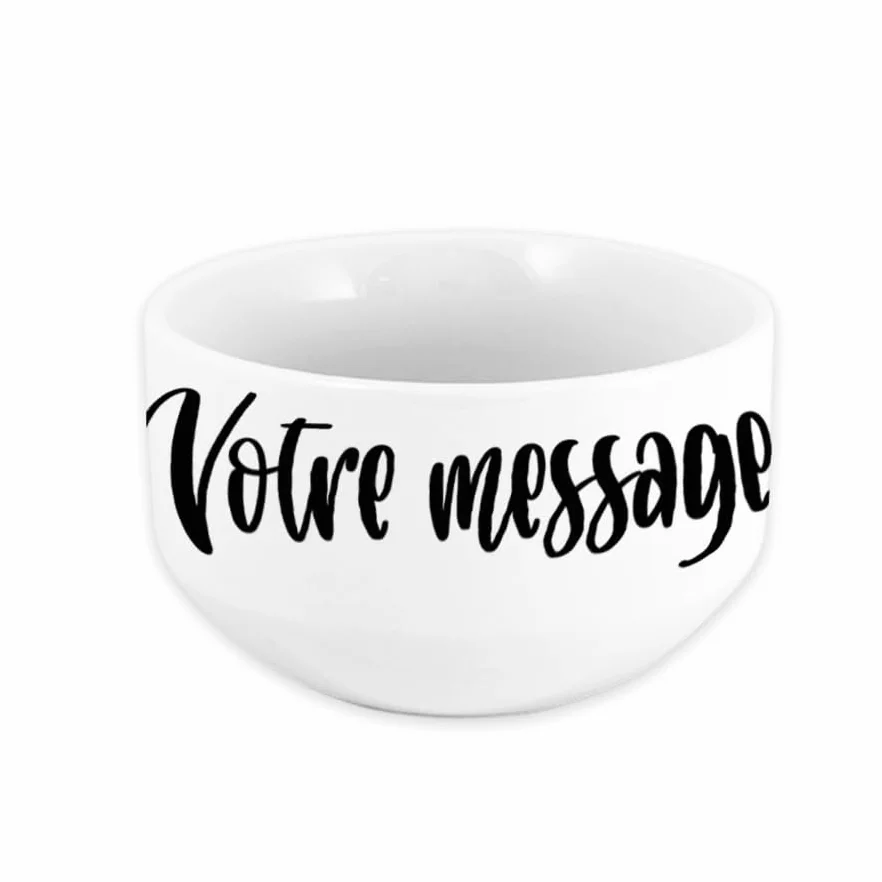 Bol en céramique personnalisable avec message – Grand bol petit-déjeuner – Cadeau unique anniversaire, fête des mères, Noël – Design petits cœurs