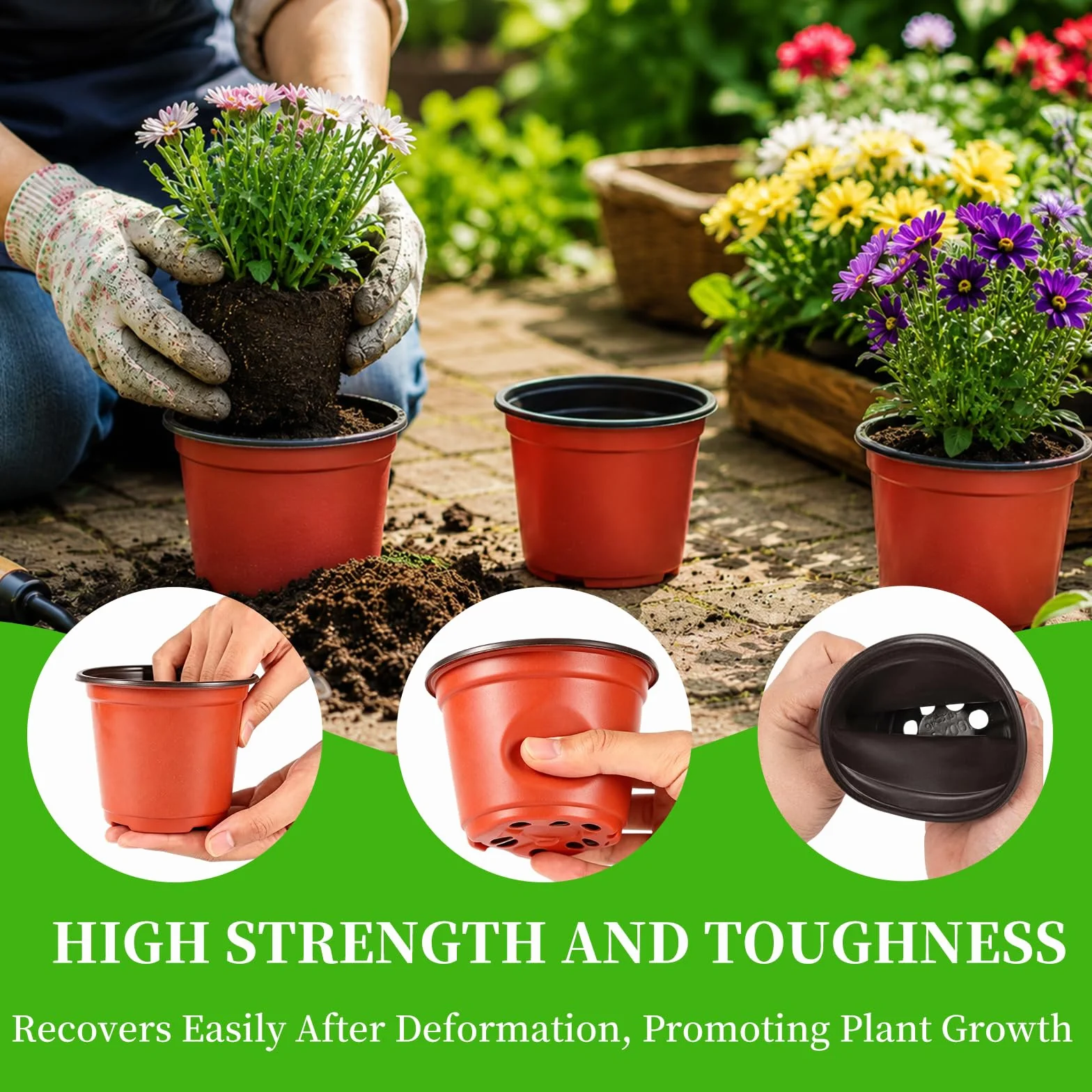 Pots de Plantes en Plastique 100 Pcs avec Étiquettes Réutilisables pour Fleurs Légumes Jardin