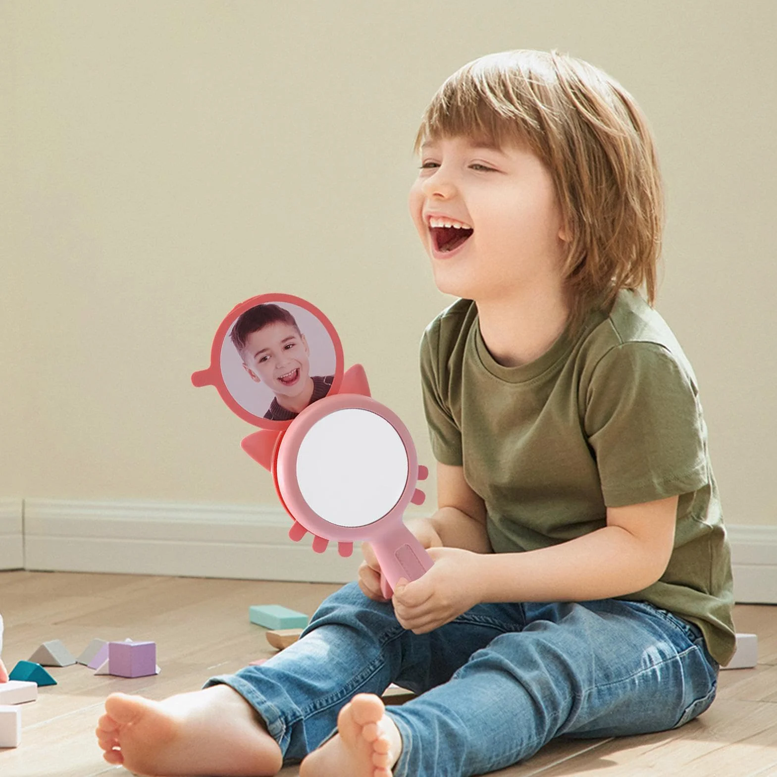 Miroir émotionnel pour enfants incassable - See My Feelings Mirror, jouet pour gérer la colère avec six émotions
