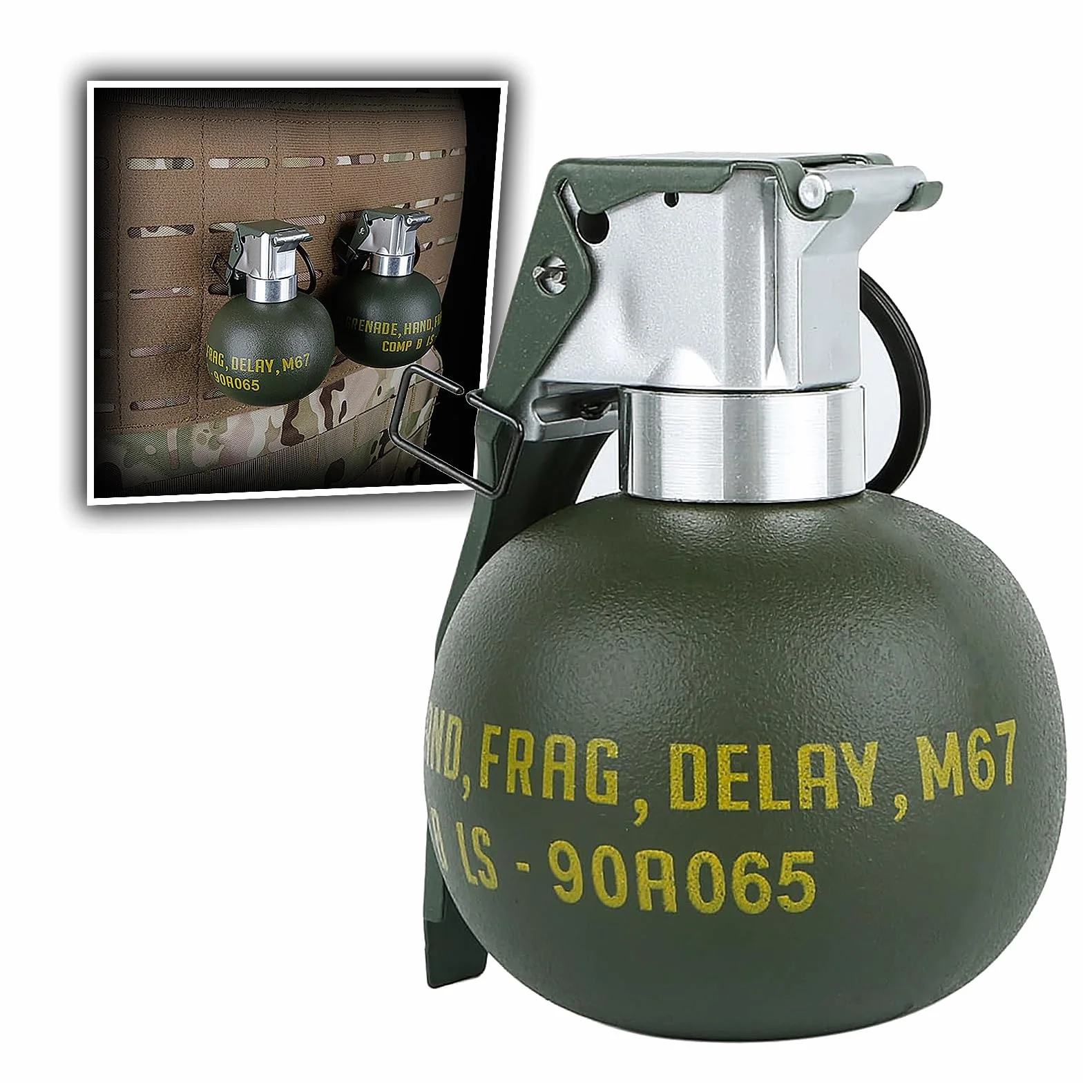 Grenade factice Tactique, modèle réduit de Grenade en Plastique, Accessoires d'équipement Tactique CS Airsoft for Les Fans de l'armée, Accessoires de Film Cosplay en Plein air