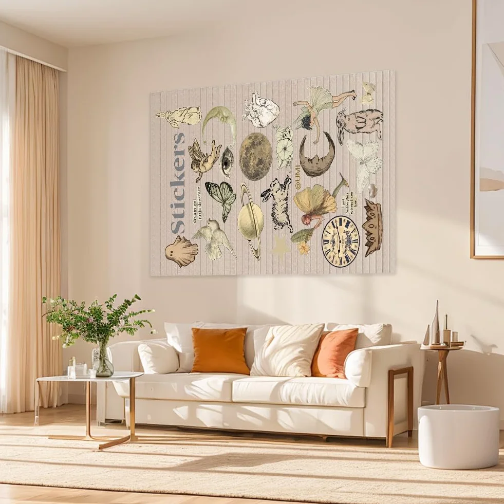 Tableau d'affichage en feutre autocollant 60 x 40 cm Pliable Chameau