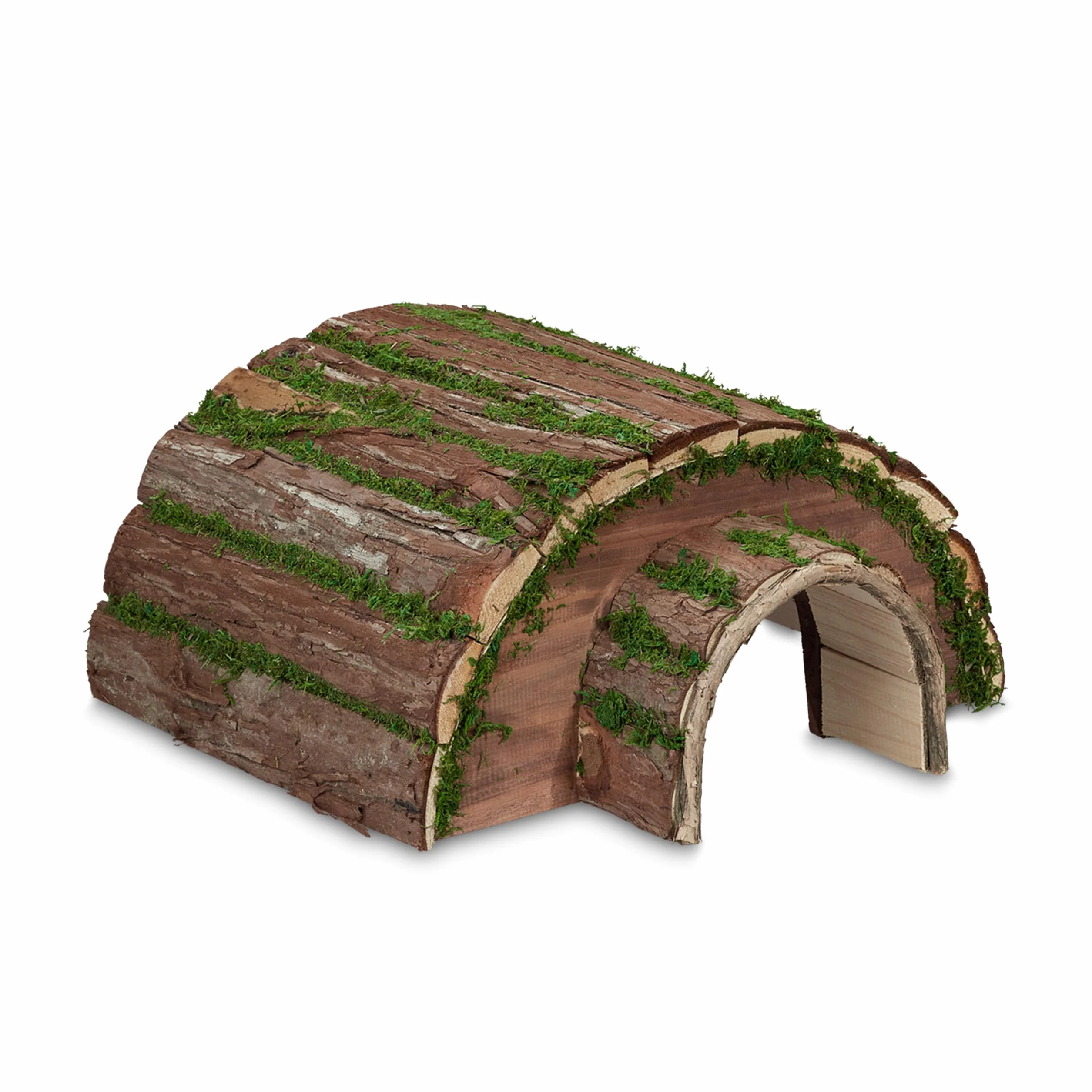 Relaxdays Abri pour hérisson Bois Mousse Hibernation Jardin résistant intempéries 20x40x42 cm Nature