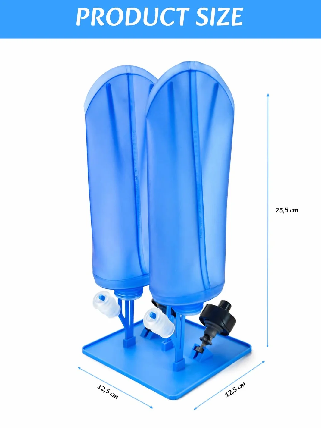 Support de Séchage Noir pour Flasque Souple 250ml 500ml Compatible Salomon Hydrapak Decathlon Anti Odeur Moisissure Démontable