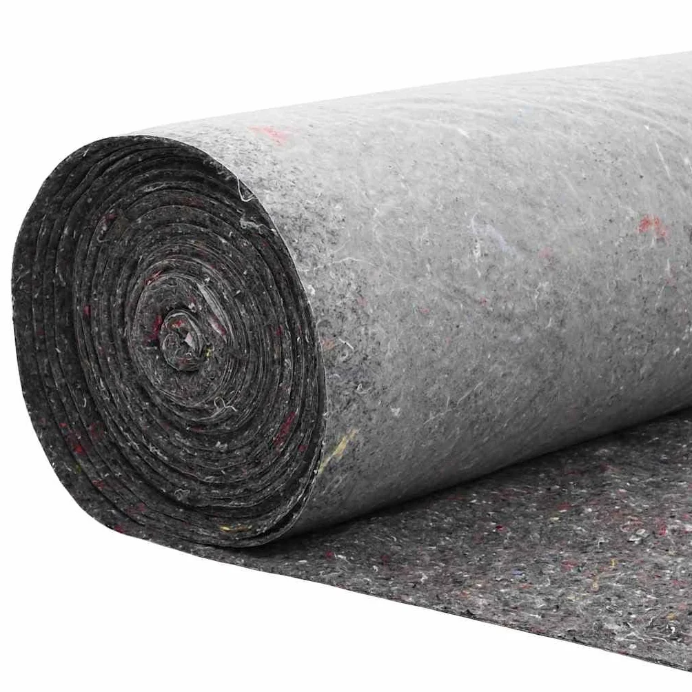 vidaXL Feutre de bassin Gris 1 x 10 m Polyester et coton, Bâche de jardin étanche pour étang