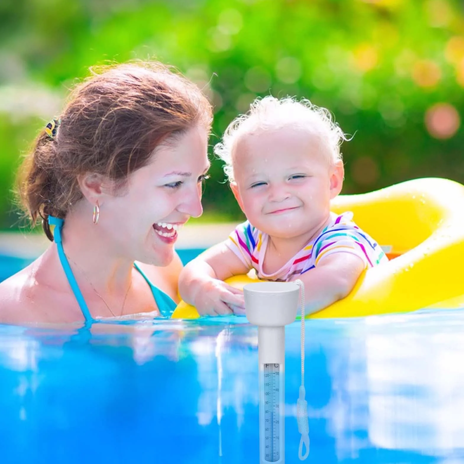 Thermomètre flottant pour piscine 0-50 °C avec laisse, accessoire spa aquarium étang