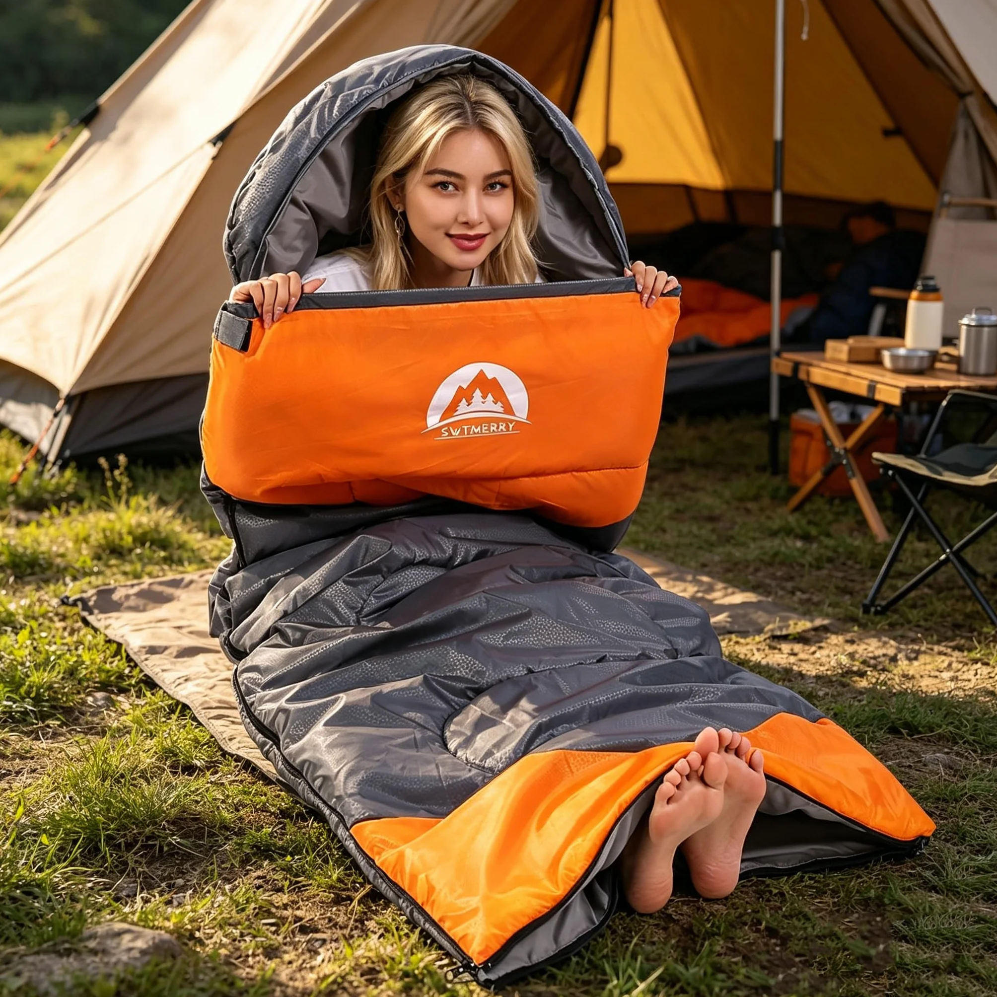 Sac de couchage 4 saisons imperméable léger pour randonnée camping enfants adultes