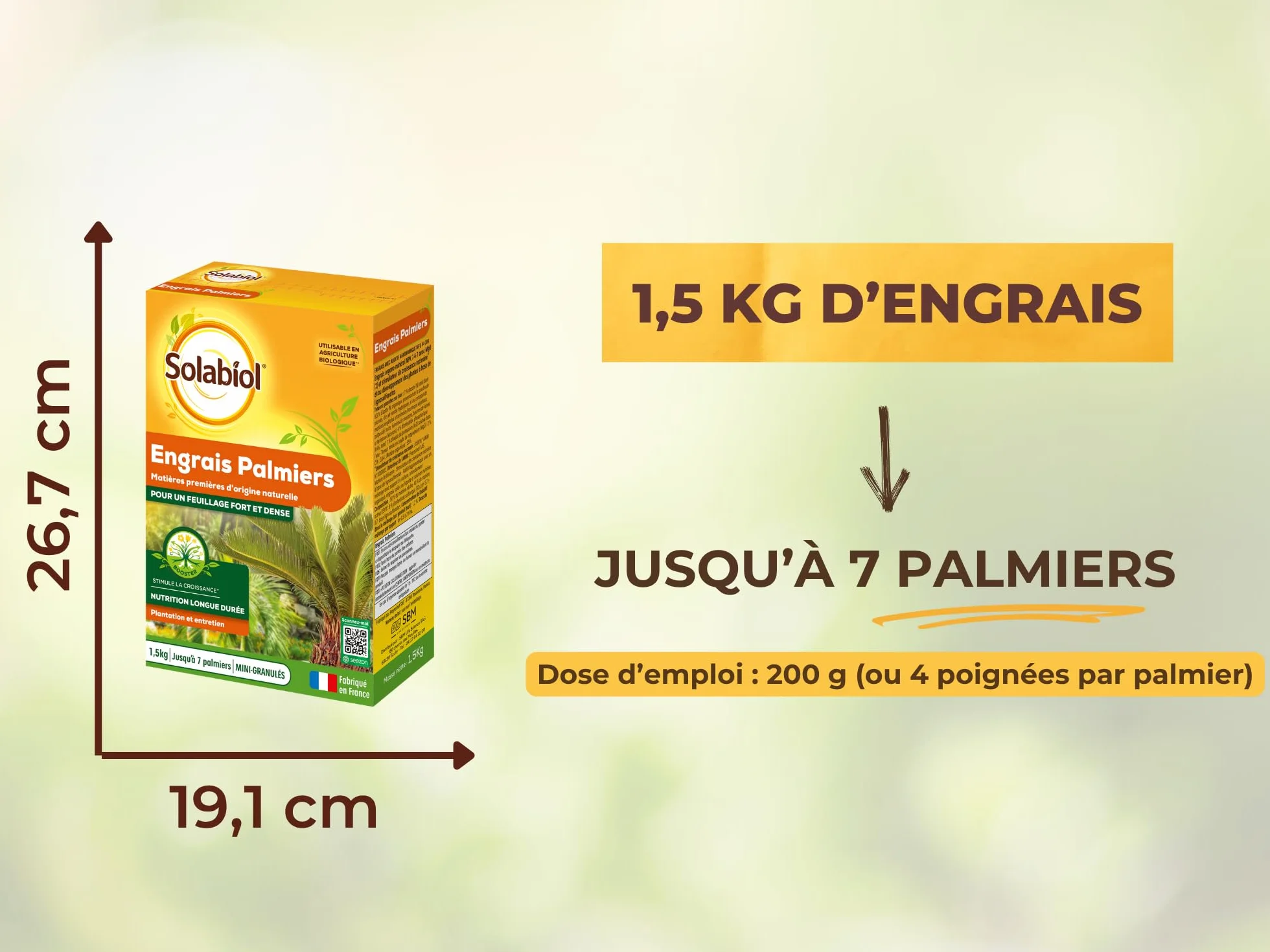 Engrais Palmiers Plantes Méditerranéennes 1,5kg SOLABIOL SOPALMY15