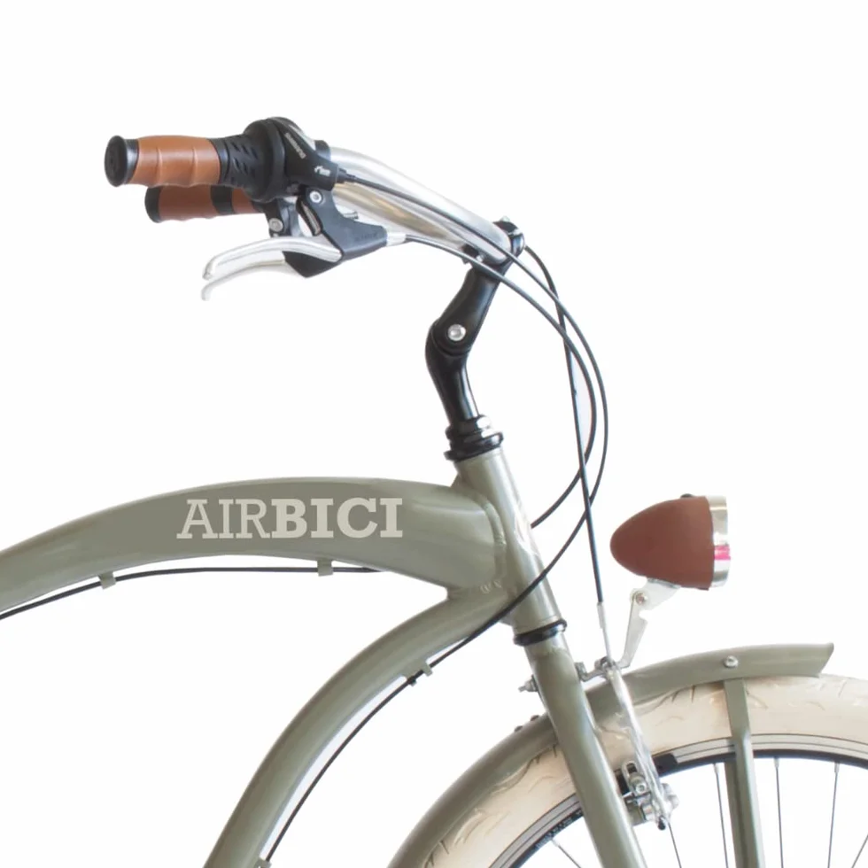 Vélo Beach Cruiser Homme 26" | Roues Larges 26" Veló American Cruiser 26" | Veló de Ville Urbain Homme 6 Vitesses, Cadre en Aluminium, Garde-Boue, lumières LED et Porte-Bagages