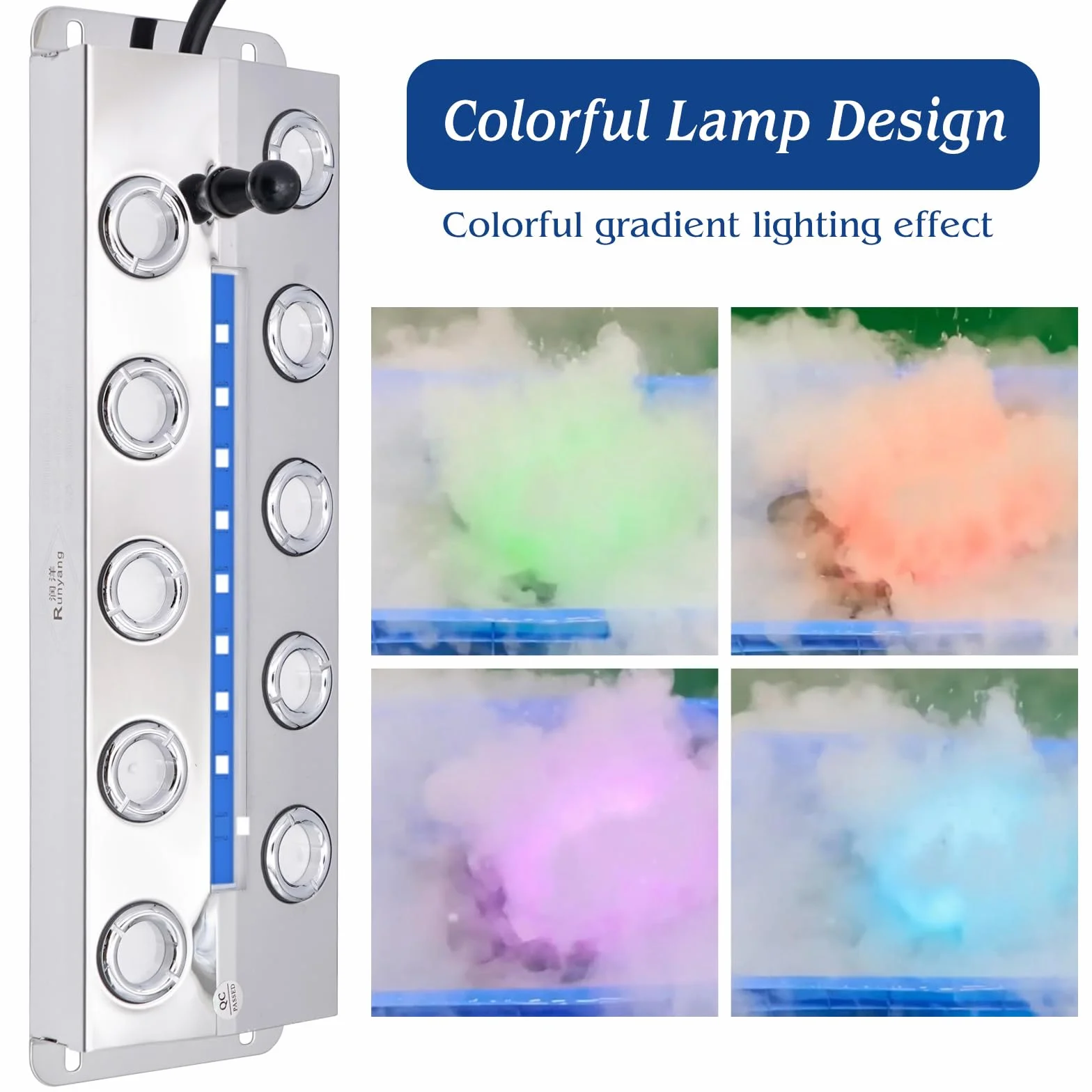 Brumisateur À Ultrasons en Métal 7L/H Greenhouse Fogger Humidifier avec 10 LED Colorées Alimentation 400w