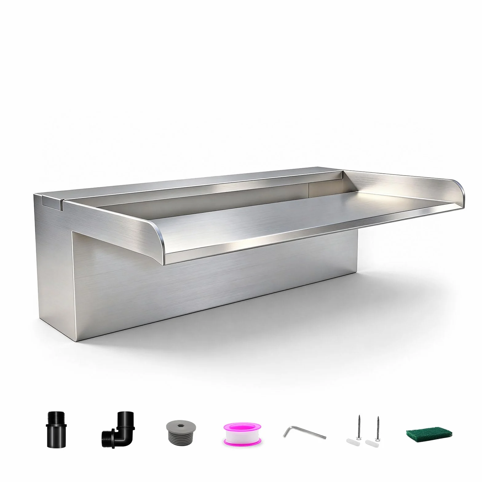 Kit de lames de cascade en acier inoxydable 30 cm, largeur 20 cm, pour bassin et étang