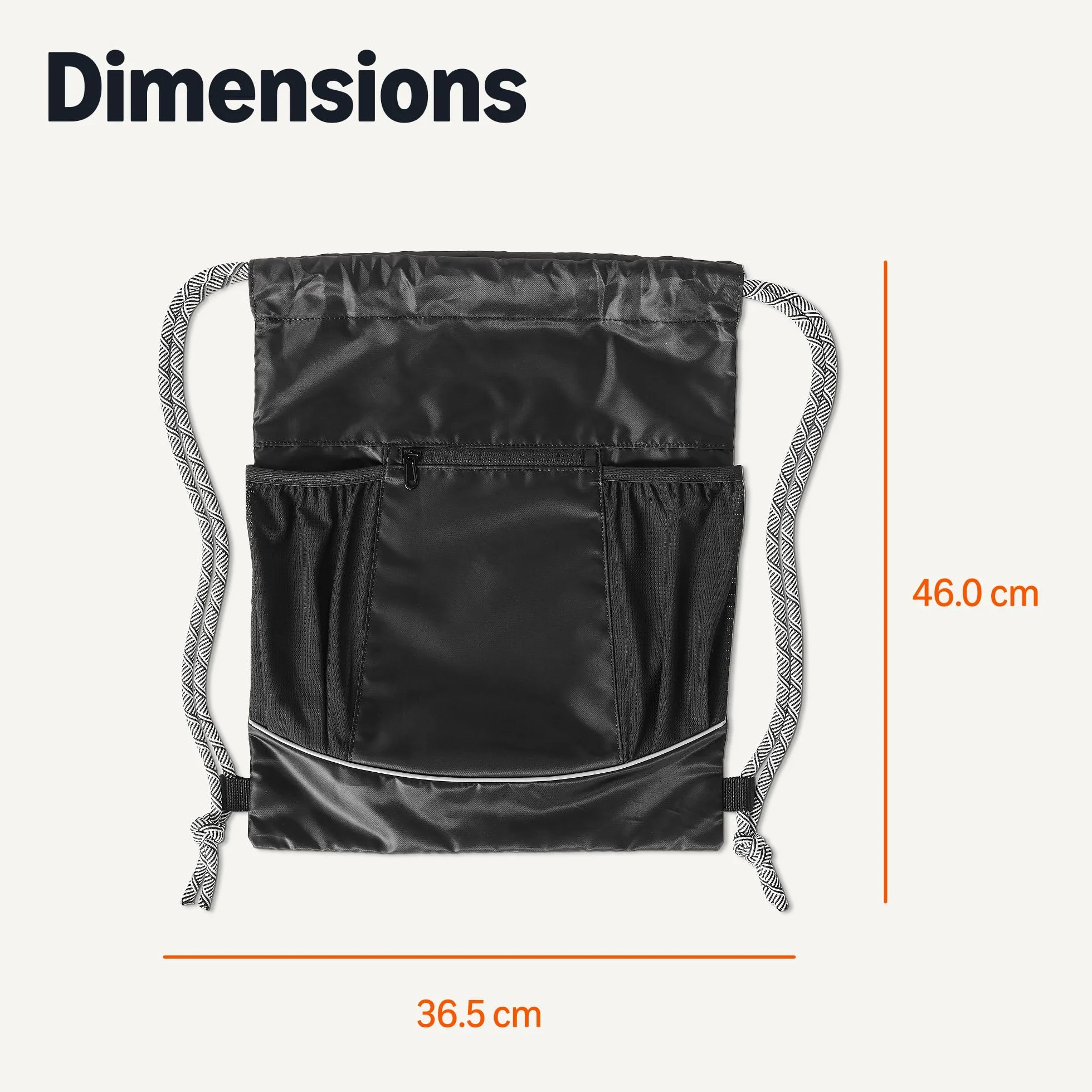 Amazon Basics Sac à dos de sport avec cordon de serrage, Taille L,