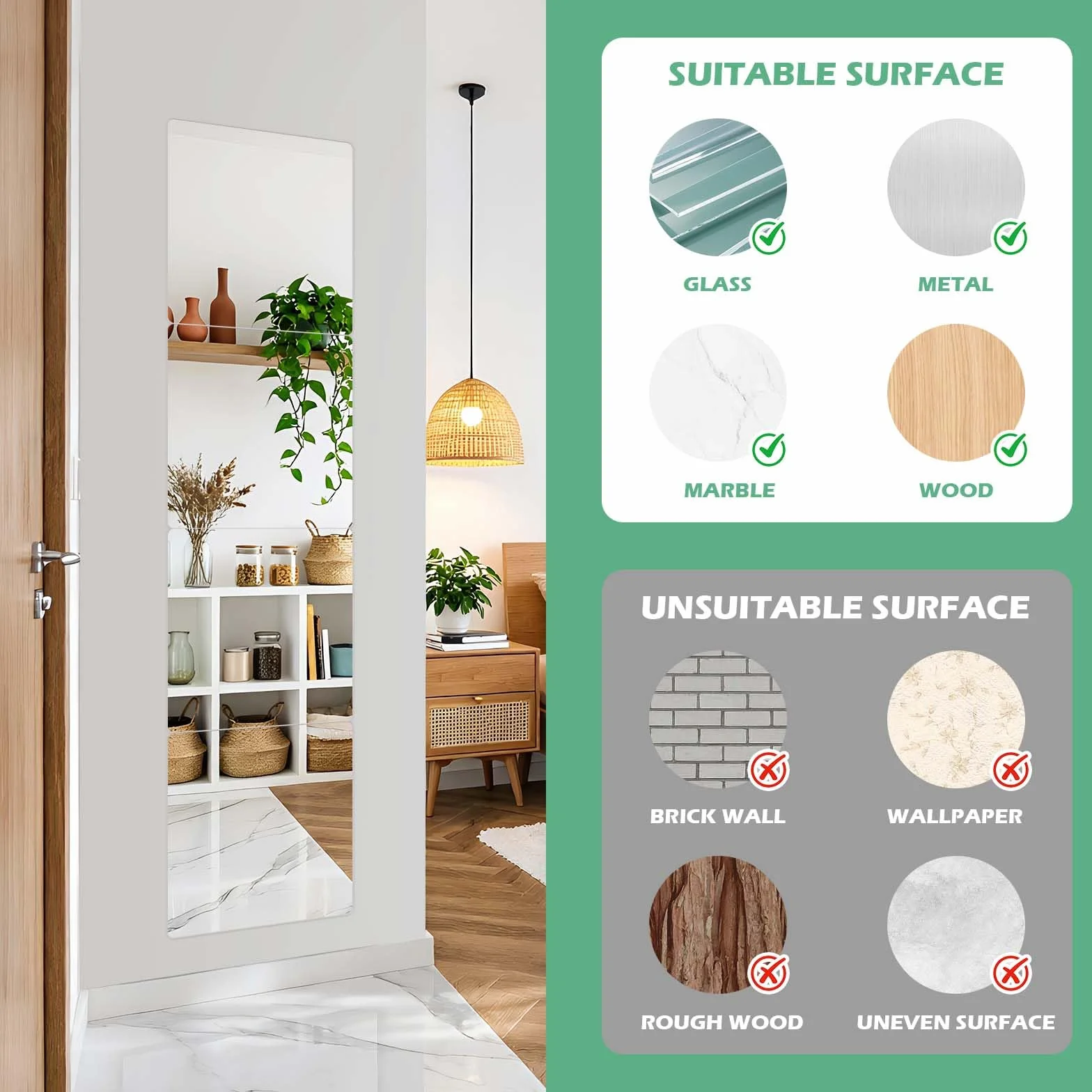 Miroirs Autocollants Incassables 25x25 cm Miroir a Coller