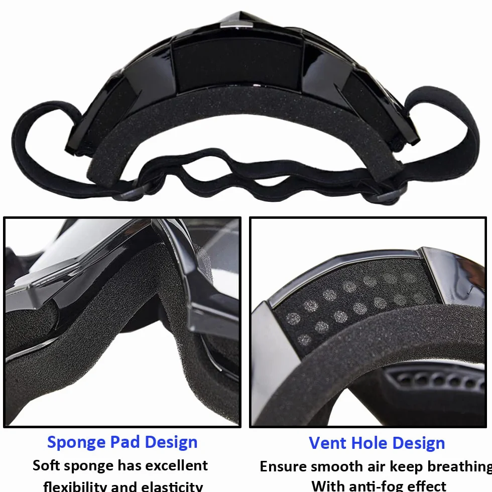 Lunettes de Moto Protection Motocross Ski VTT Vélo Soleil Coupe-vent Anti-poussière Équitation Cyclisme Orange