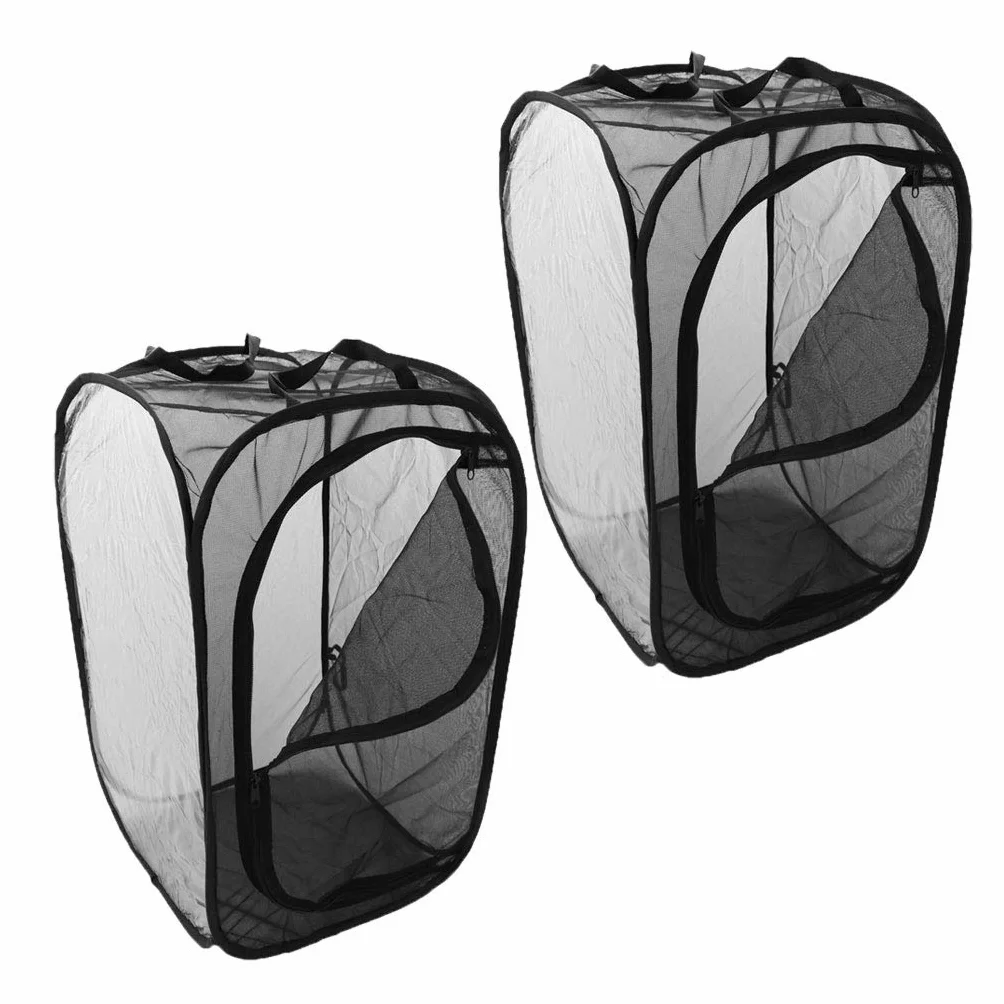 Cages à insectes pliables en maille Motif papillons Lot de 2