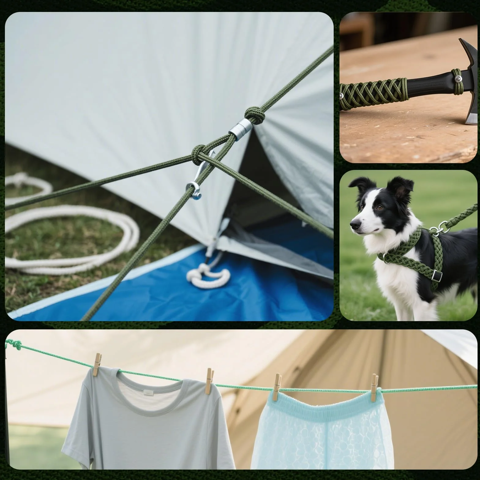 Cozary 5 Couleurs×6m/19ft Paracorde, Cordelette Kit, Paracorde 4mm, Résistante Corde 7 Brins en Nylon, 250kg Charge Maximale, pour Survie en Plein Air, Camping, DIY Bracelet, Longueur Totale 98ft