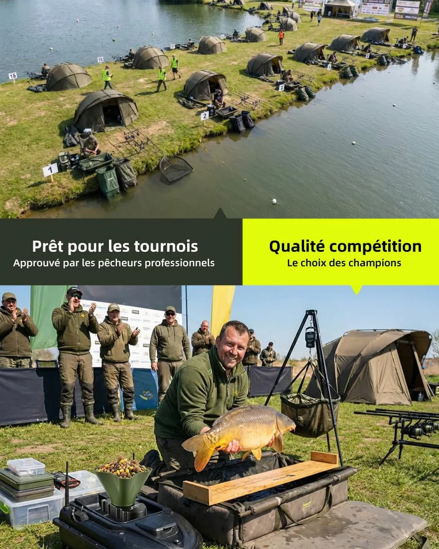 Éparpilleur d'Appâts Rotatif pour Bateau Amorceur, Diamètre 8m, Accessoire Pêche Carpe