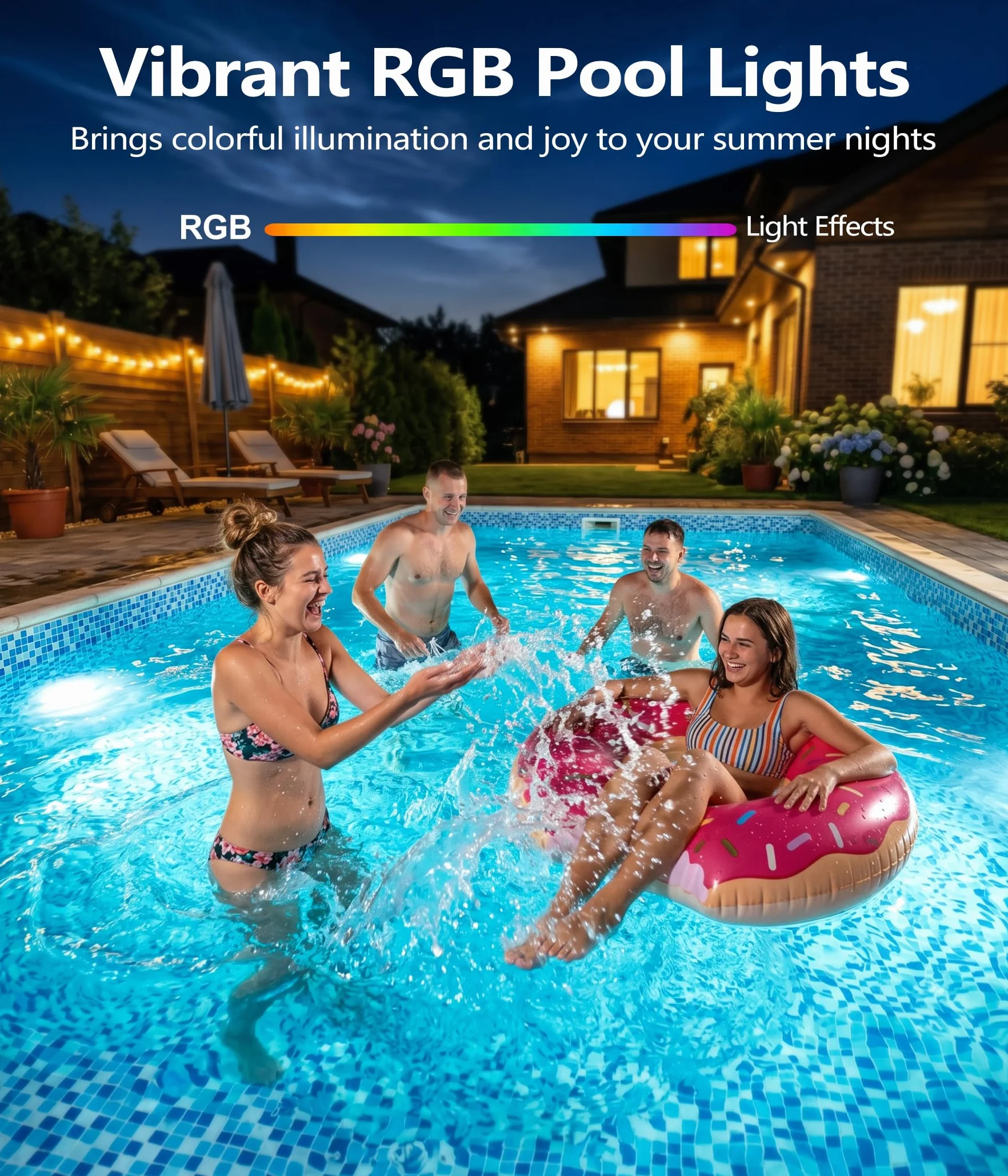 DeeprBlu Éclairage Piscine Submersible Sans Fil IP68 Rechargeable avec Télécommande