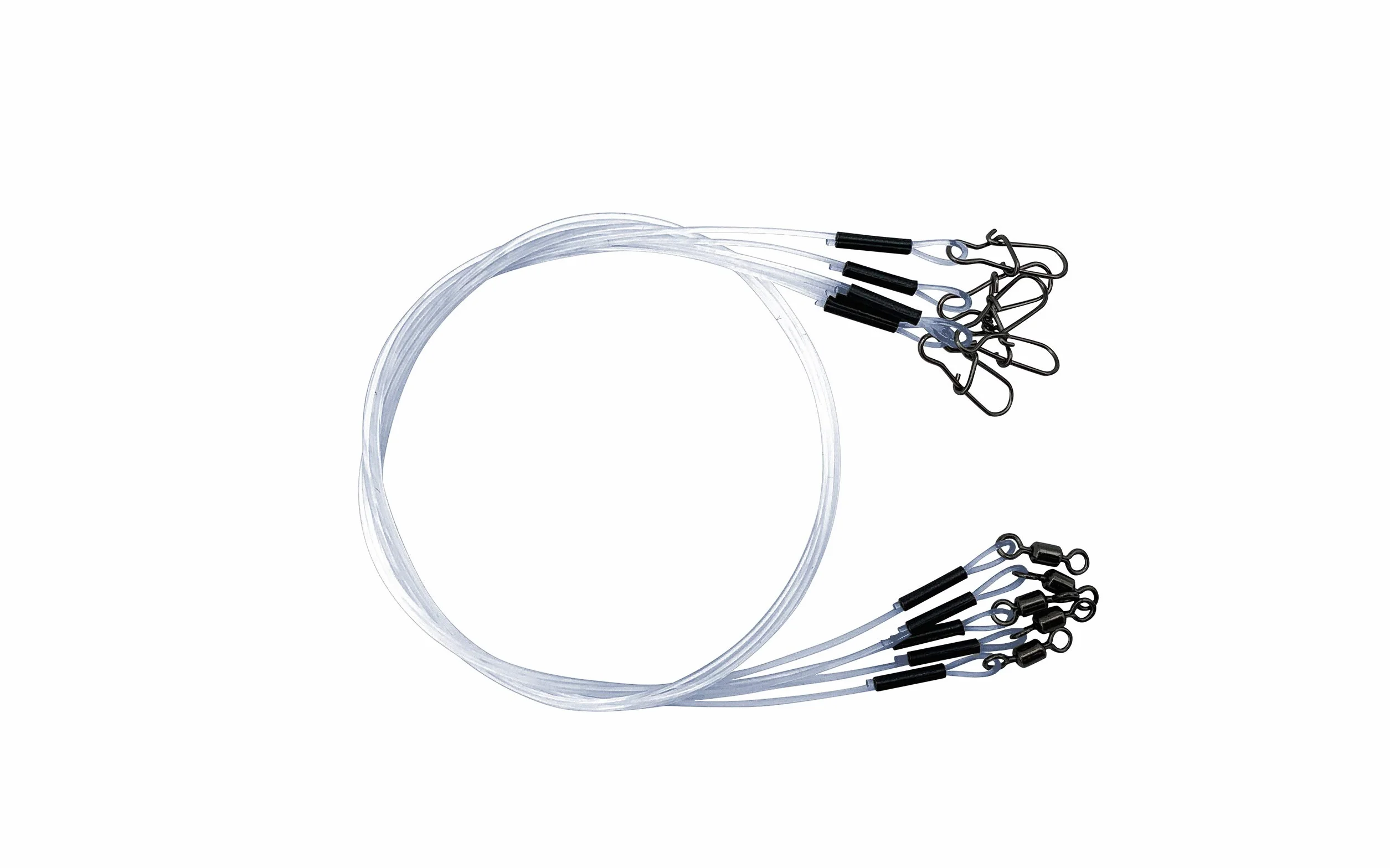 PetrisCatch Lot de 5 bas de ligne en fluorocarbone avec mousqueton pour brochet, 25 cm/40 cm, 12 kg/20 kg