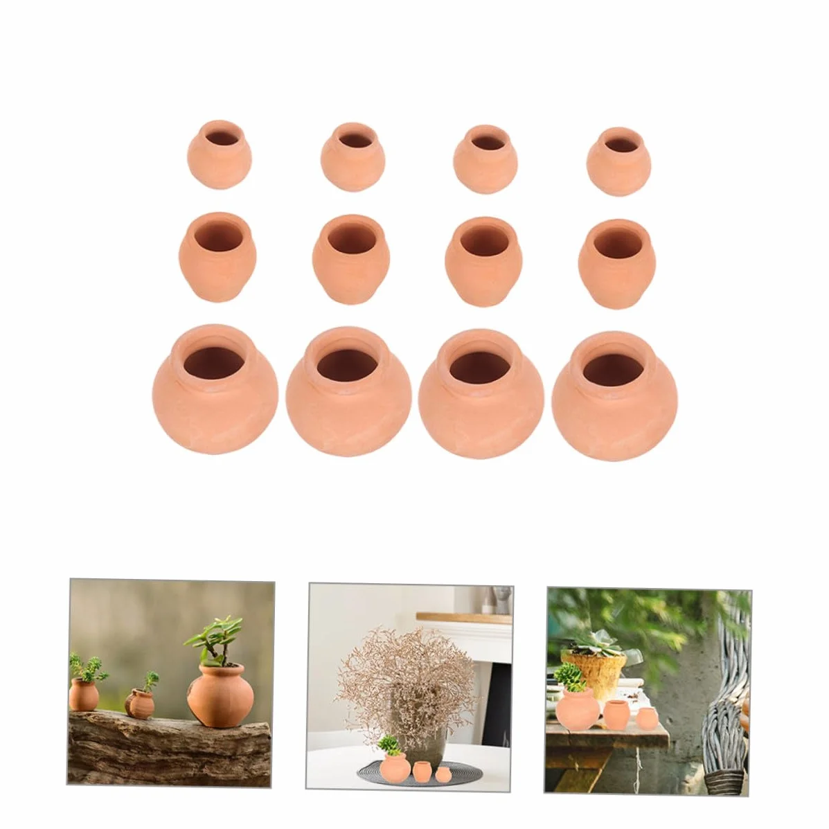 Lot de 12 Mini Pots pour Plantes Succulentes Intérieur Extérieur