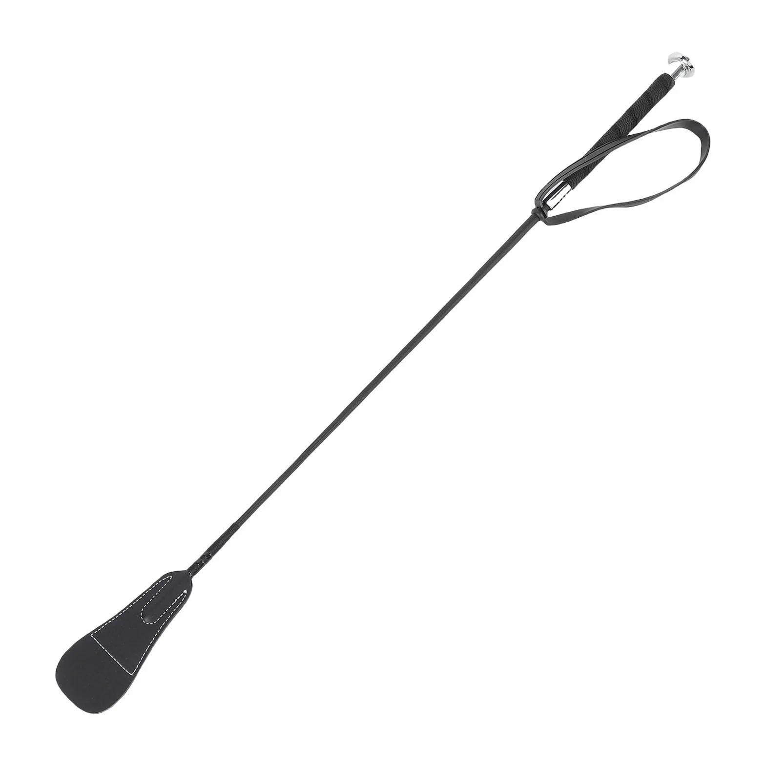 Cravache D'équitation, équipement équestre de Dressage, 68 Cm, Poignée Antidérapante, Tige en Fibre PC, Embout Cuir, Capuchon Champignon plaqué, Dragonne en Caoutchouc pour Le