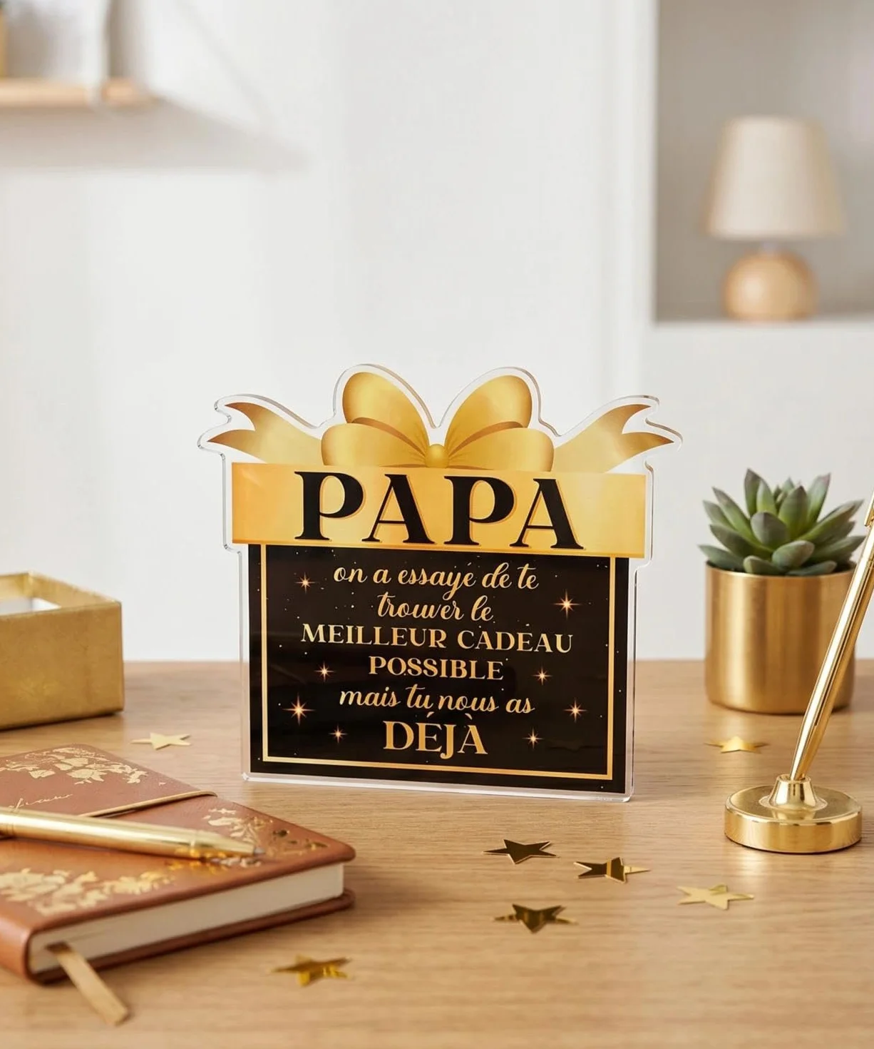 Plaque Acrylique Citation Décoration Bureau Cadeau Fête des Pères