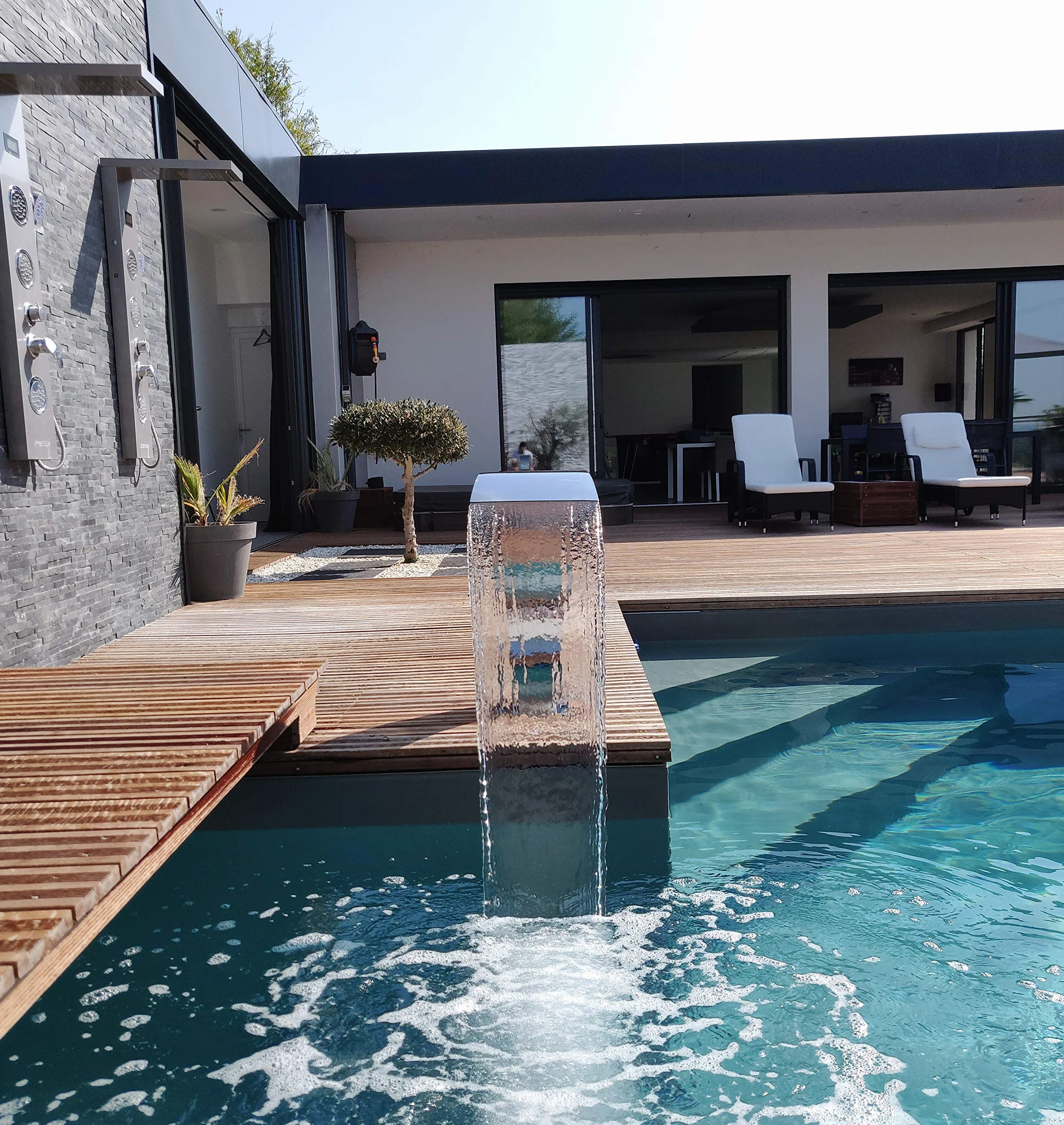 CASCADES-INOX Fontaine Piscine Bassin Cobra 65cm