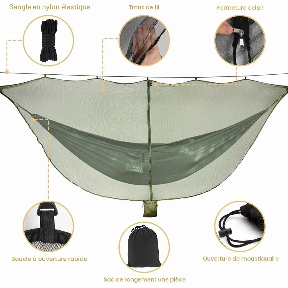Moustiquaire de Camping pour Hamac, Moustiquaire Ultralight pour Hamac Portable Moustiquaire de Hamac Fermeture éclair Double Face Moustiquaires pour Jardin Camping Voyage Extérieur