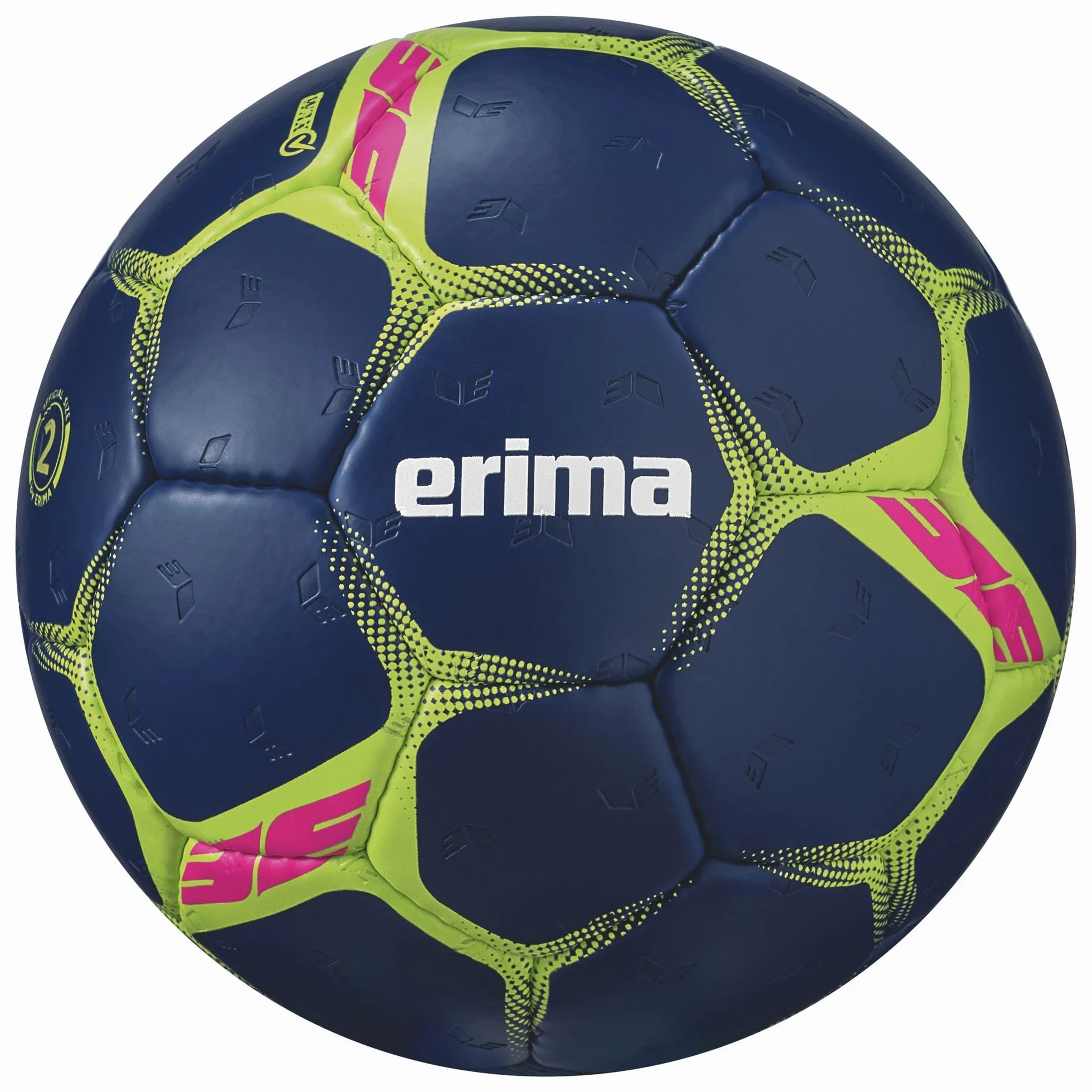 Erima Flash Pro Ballon de Handball, Bleu/Citron Vert, Taille 2
