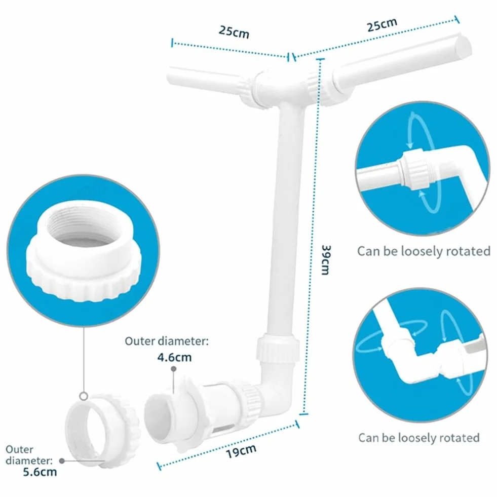 Fontaine de piscine cascade réglable double jet pour piscine sous-marine et au sol