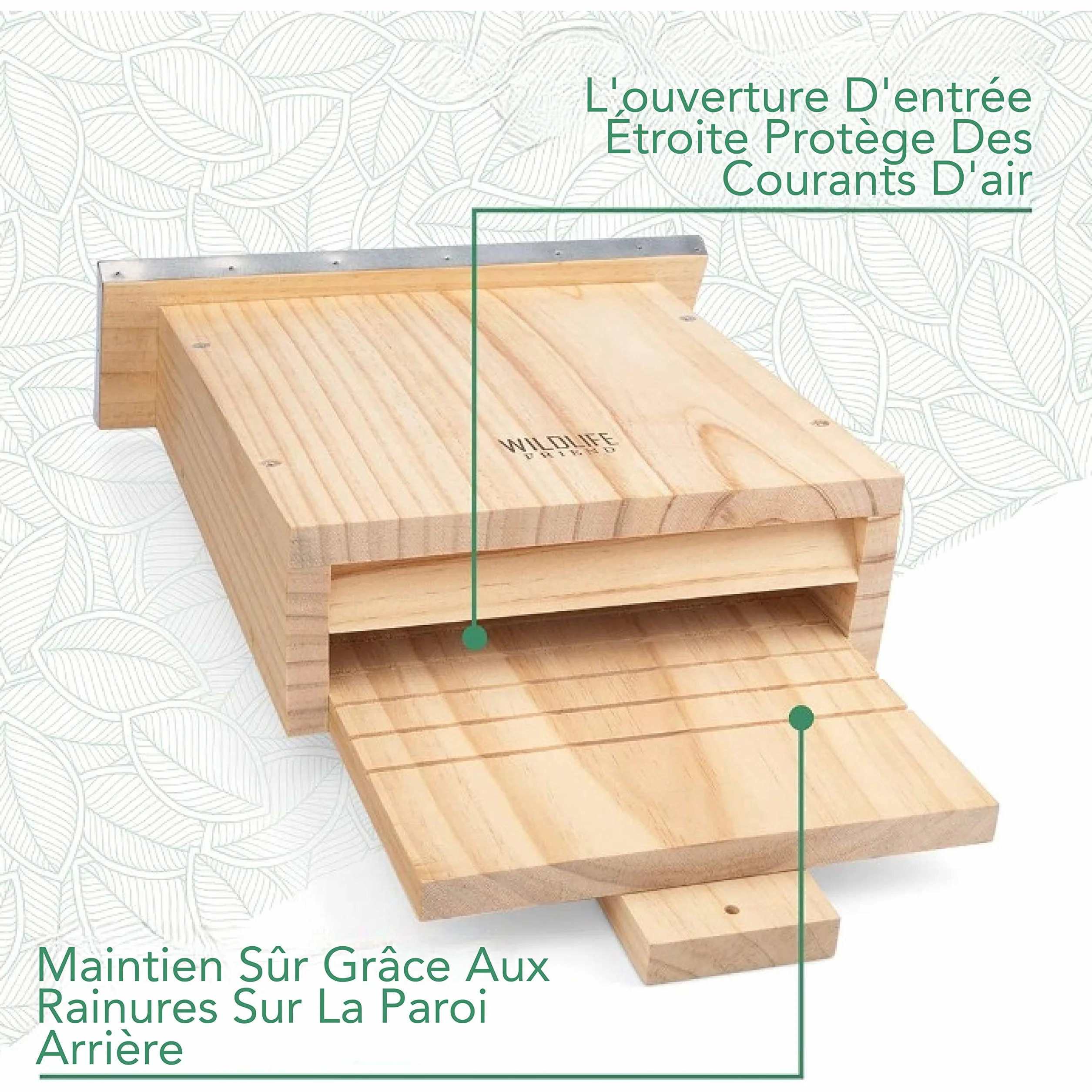 Nichoir pour Chauve-Souris avec Toit en métal – Bois de pin résistant aux intempéries