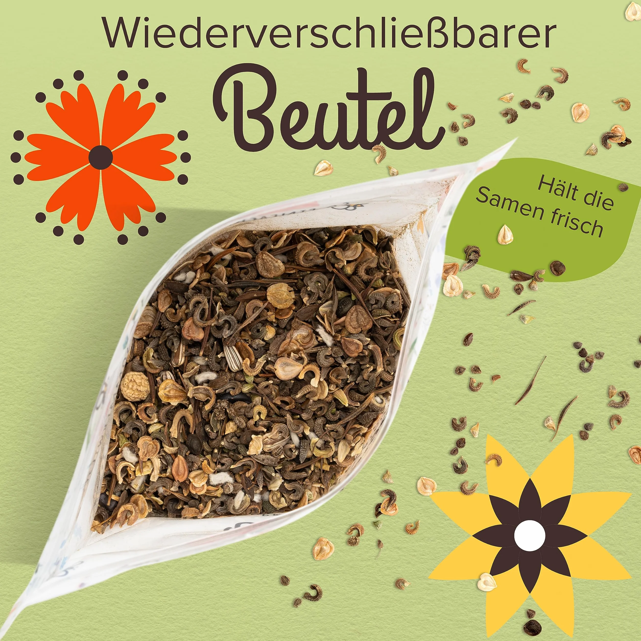 Mélange de graines de fleurs sauvages pour prairie fleurie, riche en nectar pour abeilles et papillons, 100 g (20 m²)