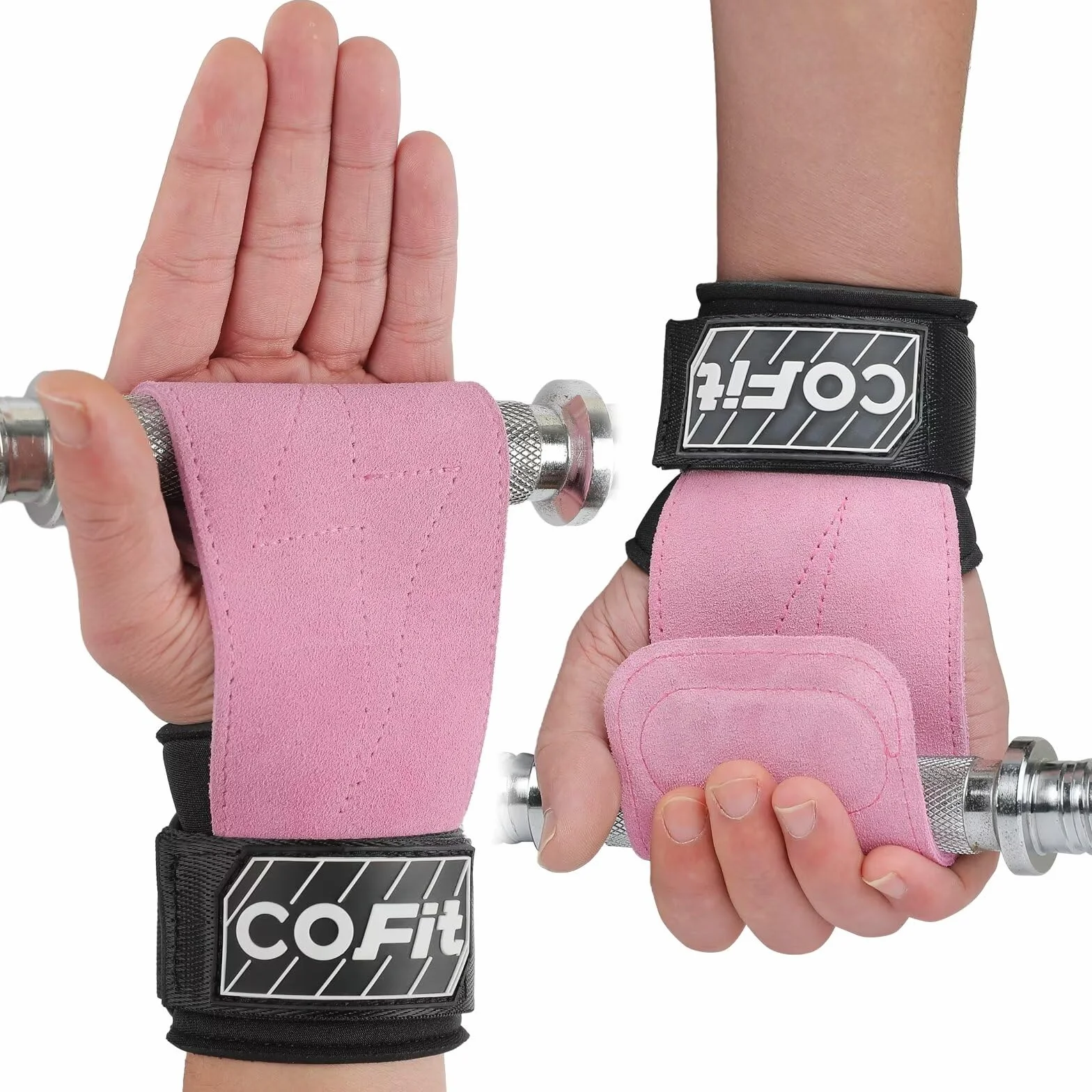 COFIT Sangles de Poignet Musculation, Bandages Cuir Oxford Double Couche, Adhérence Améliorée Protection Main Poignet