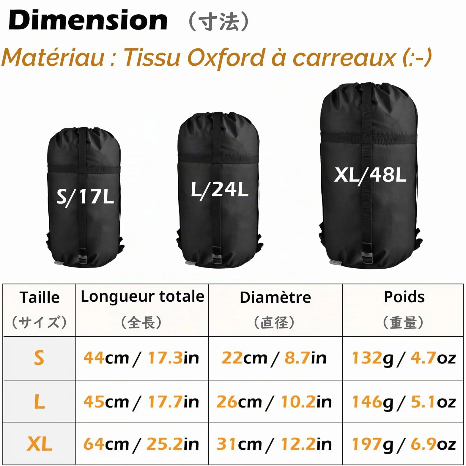 TRIWONDER Sac de Compression Étanche Housse de Compression Rangement Stockage pour Sac de Couchage Voyage Vêtements Camping Randonnée