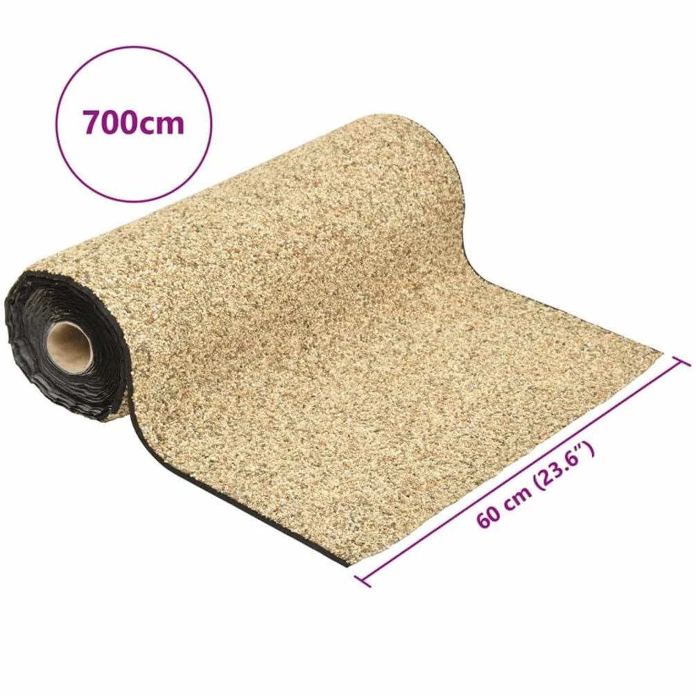 Tomostar Revêtement de Pierre, Tapis Gravillonnée Sable Naturel 700x60 cm