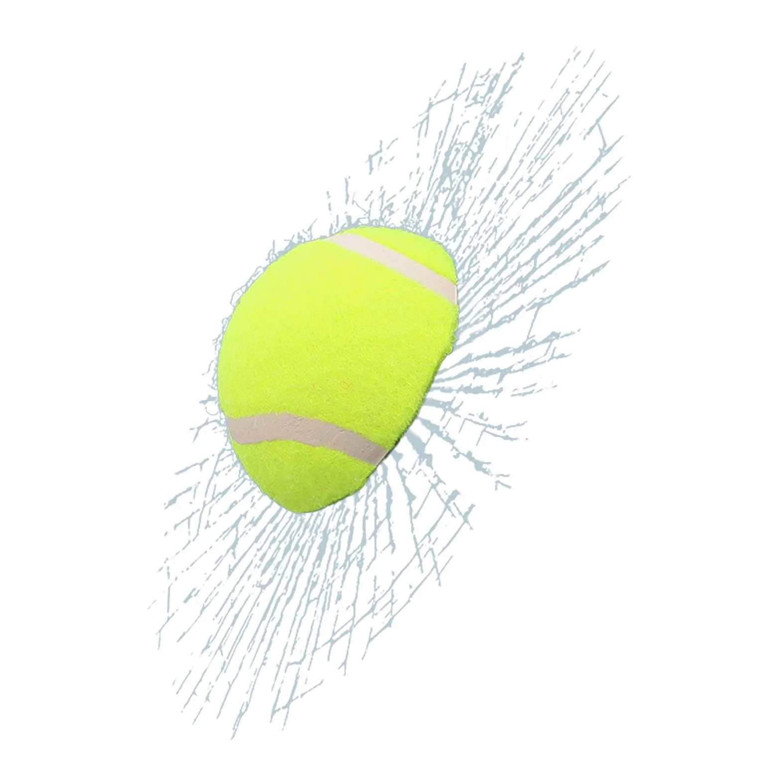 Autocollant 3D en verre brisé - Motif balle de tennis - Autocollant amusant pour fenêtre de voiture - Décoration de pare- de voiture pour et berlines