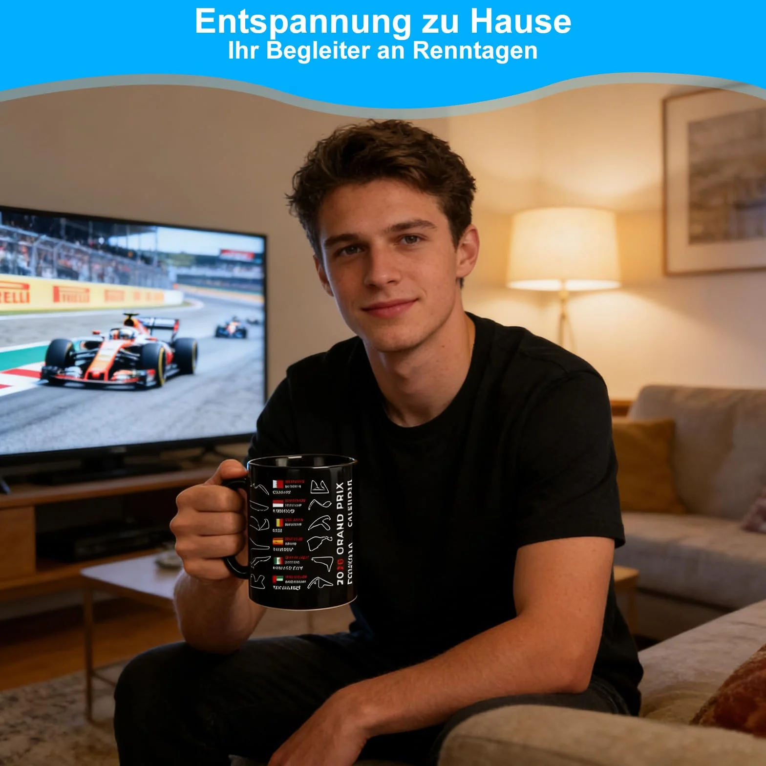 Tasse calendrier 2026 circuit de course F1 - Tasse en céramique - Cadeau fan