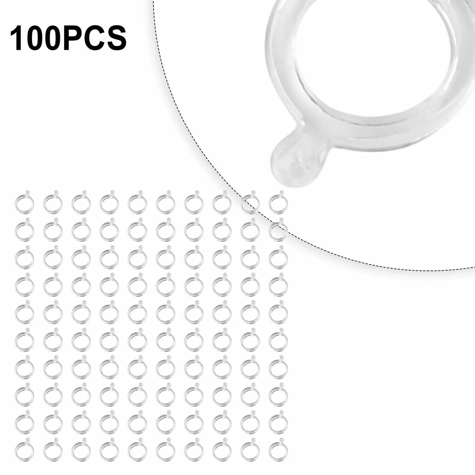 Bandes Élastiques Transparentes en Pellets pour Appâts de Pêche à la Carpe, Trois Tailles (L)