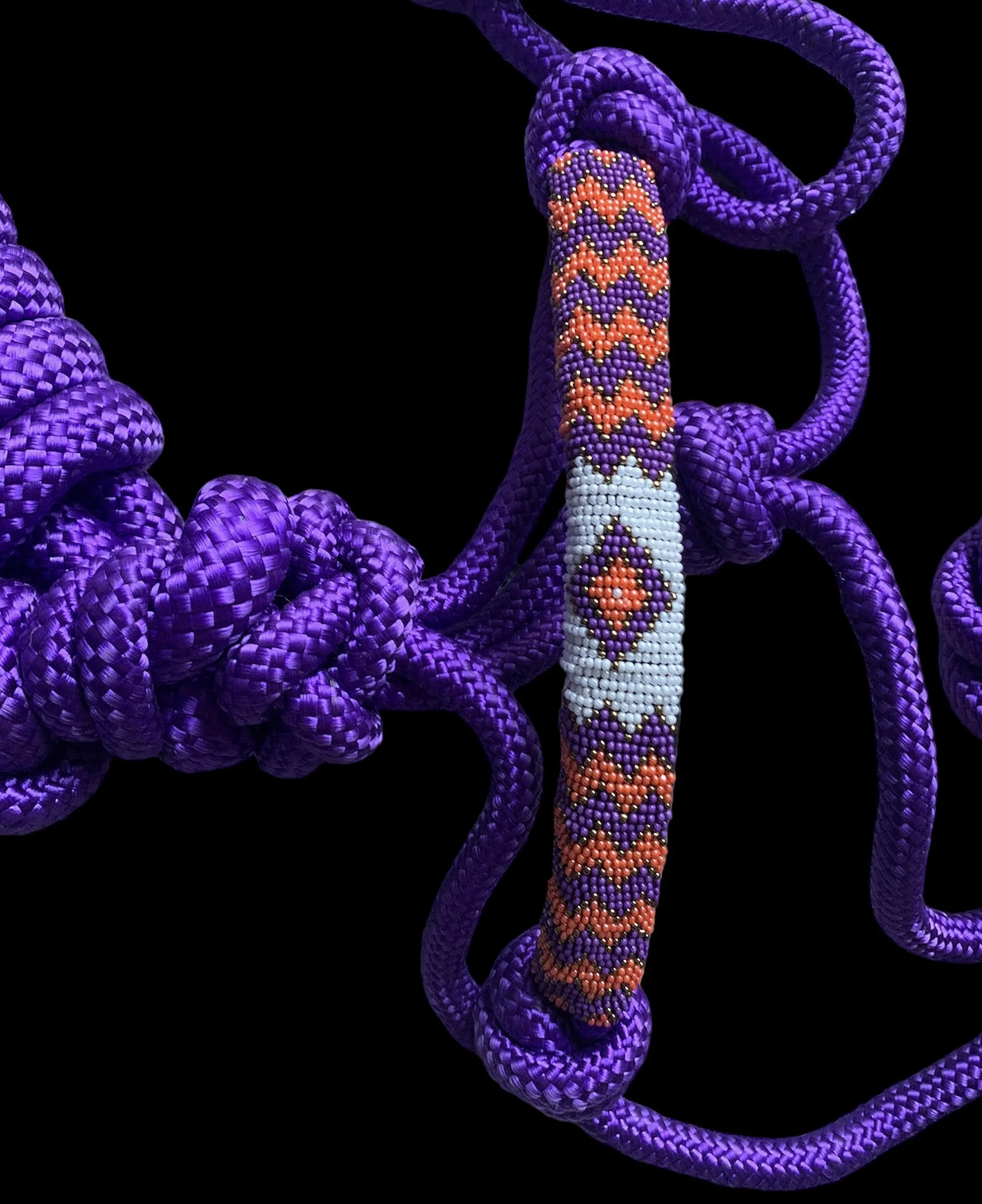 Majestic Ally Licol en Corde tressée à Nez perlé rembourré avec Laisse Assortie de 10' (Violet)