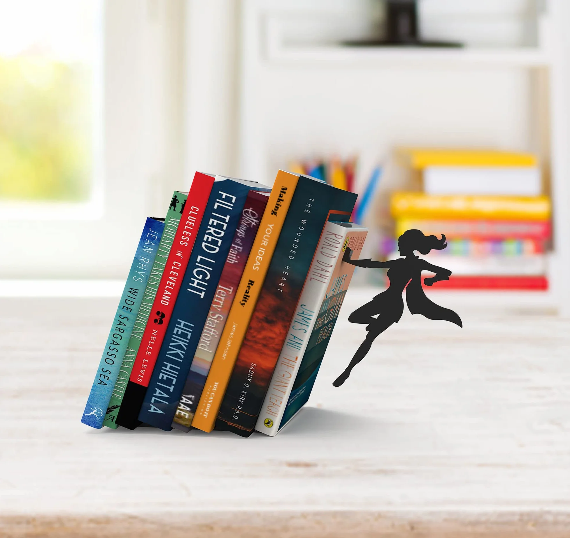 Artori Design Support pour extrémité d'étagère Livres, métal, Noir