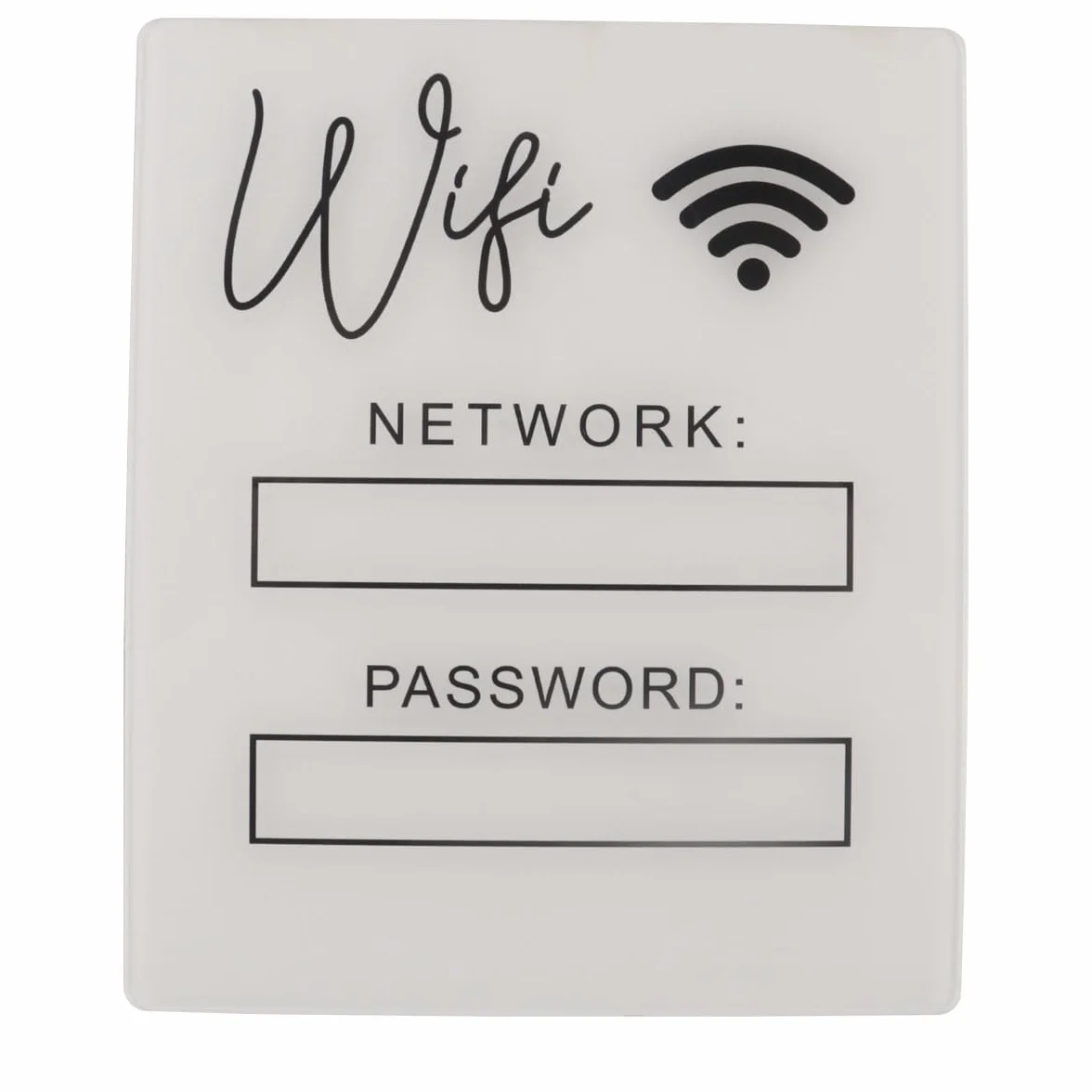 Tableau blanc mot de passe Wi-Fi acrylique noir décoration table maison bureau