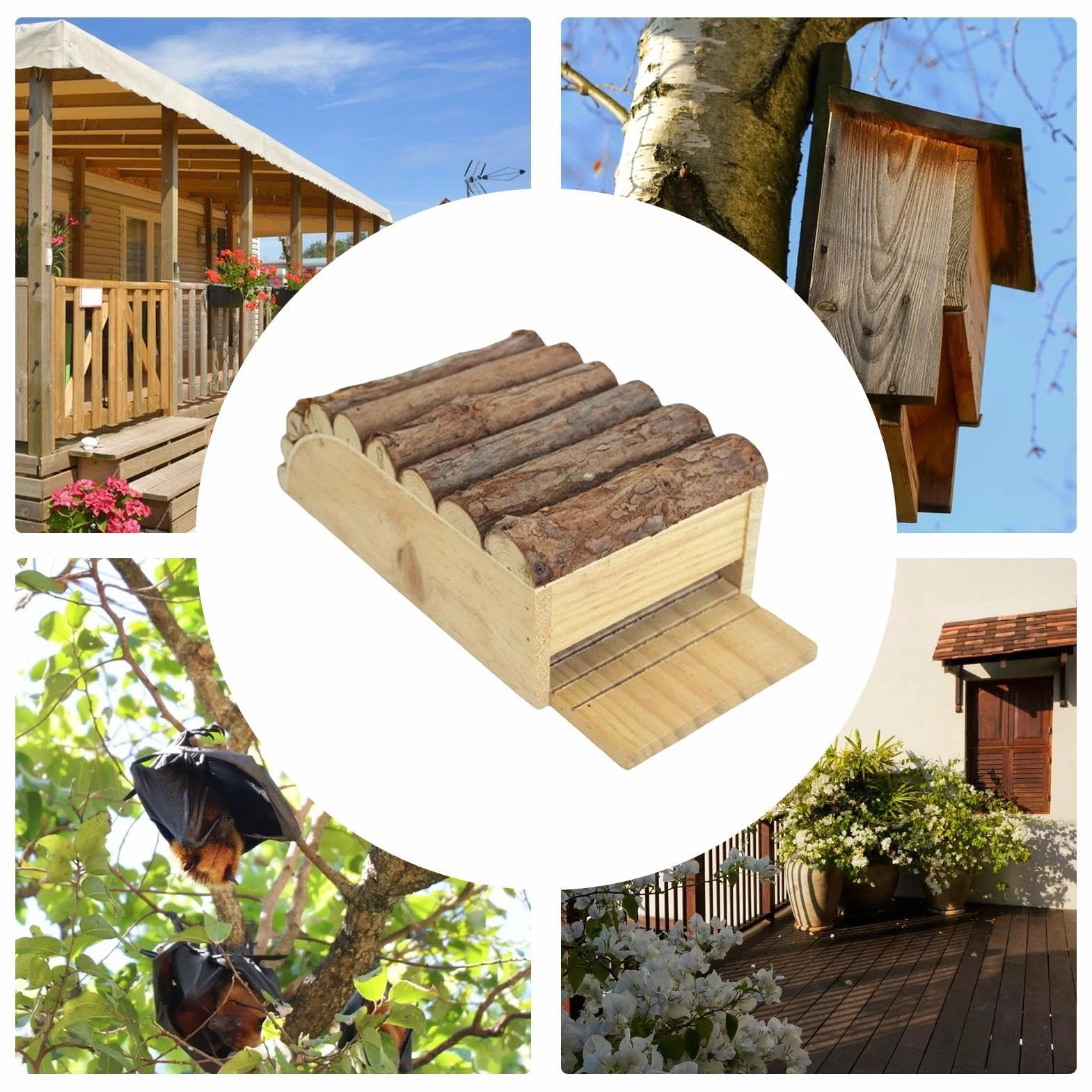 Nichoirs à Chauves-Souris pour l'Extérieur - Caverne À Fixation Murale | Installation Facile D'Abri À Chauves-Souris Pour Jardin