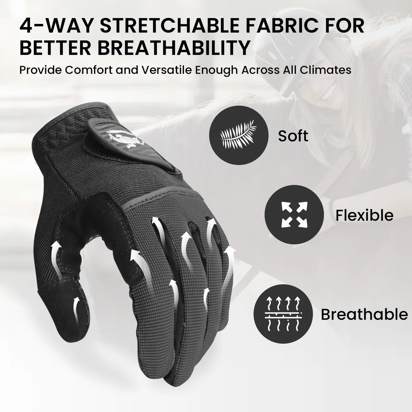 FINGER TEN Gants d'équitation pour Femmes – qualité supérieure pour Femmes – Gants d'équitation en Maille Respirants, légers et Confortables – Lot de Couleurs d'été