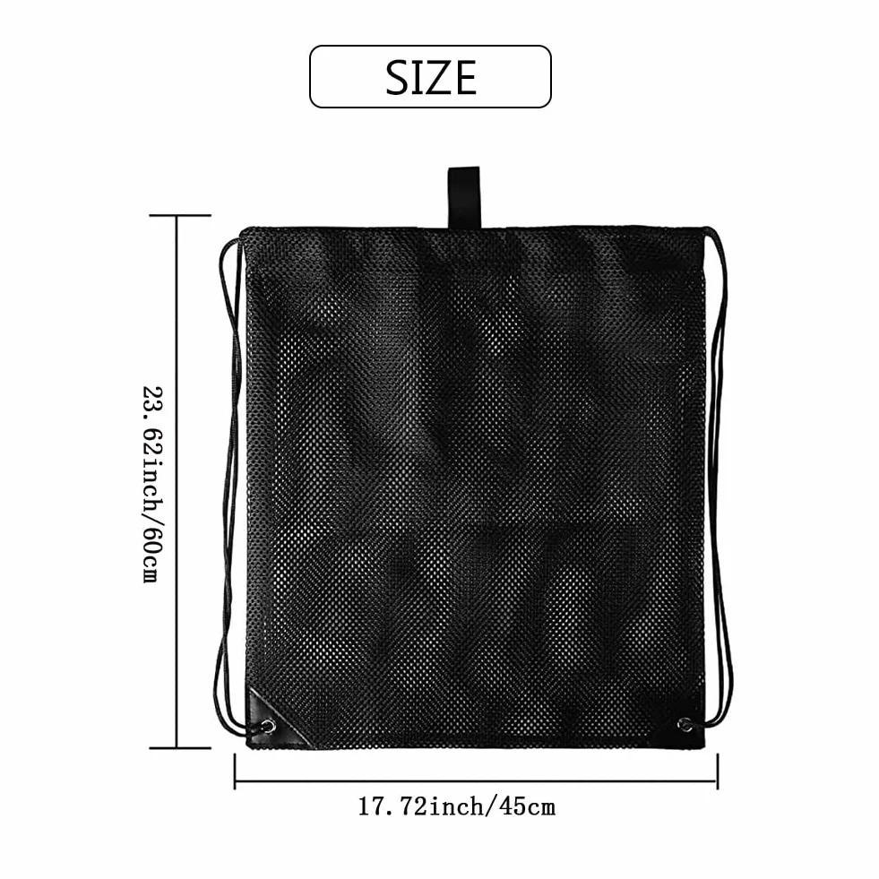 Helweet Sac à dos en Maille, Sac de plage en Maille, Sac Filet en Nylon, Sac à Dos à Cordon, Sac à Dos Plage, Sacs à Cordons Réglable, pour la natation, la plongée, le voyage, la salle de sport